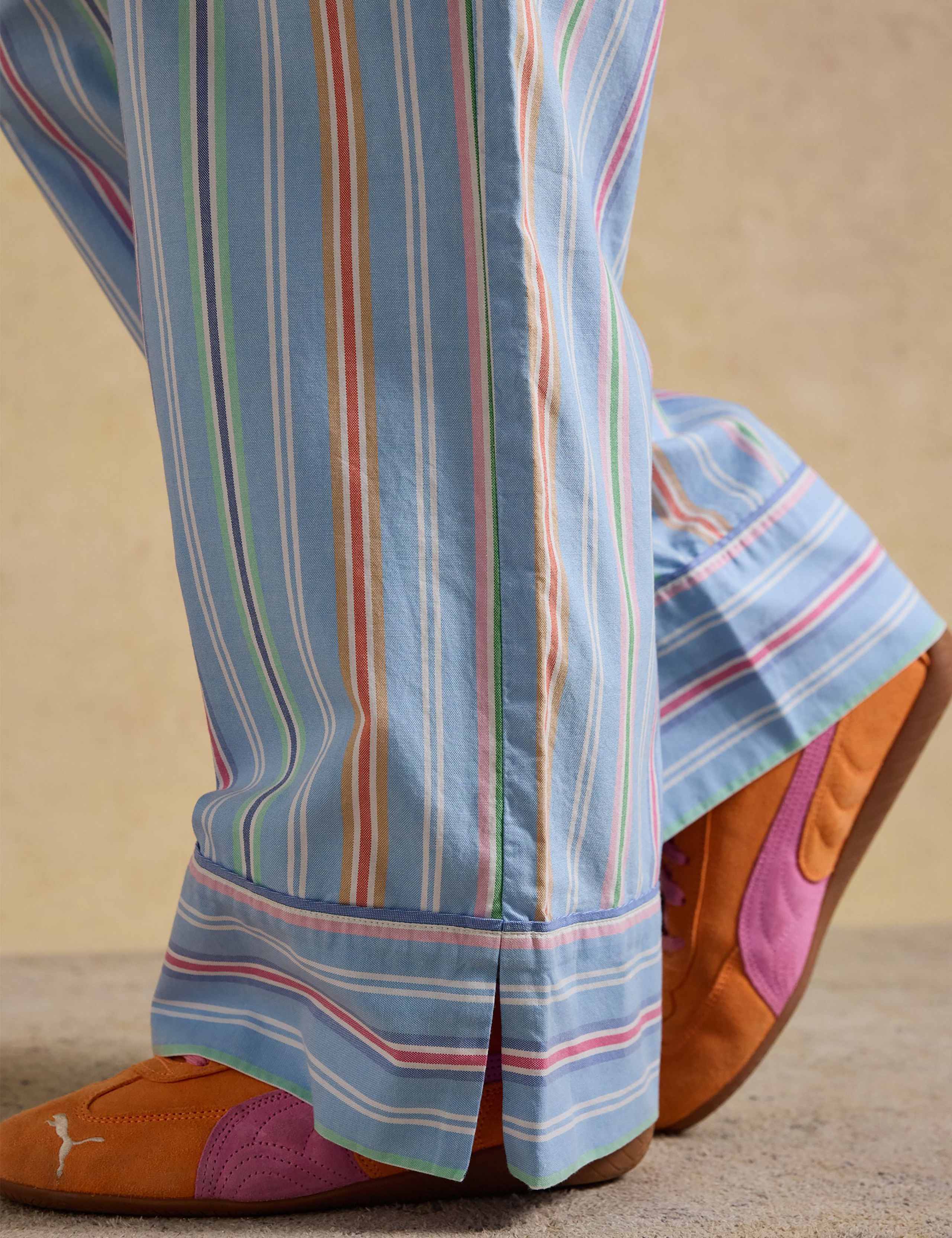 Pure Cotton Striped Wide Leg Trousers 8 of 8