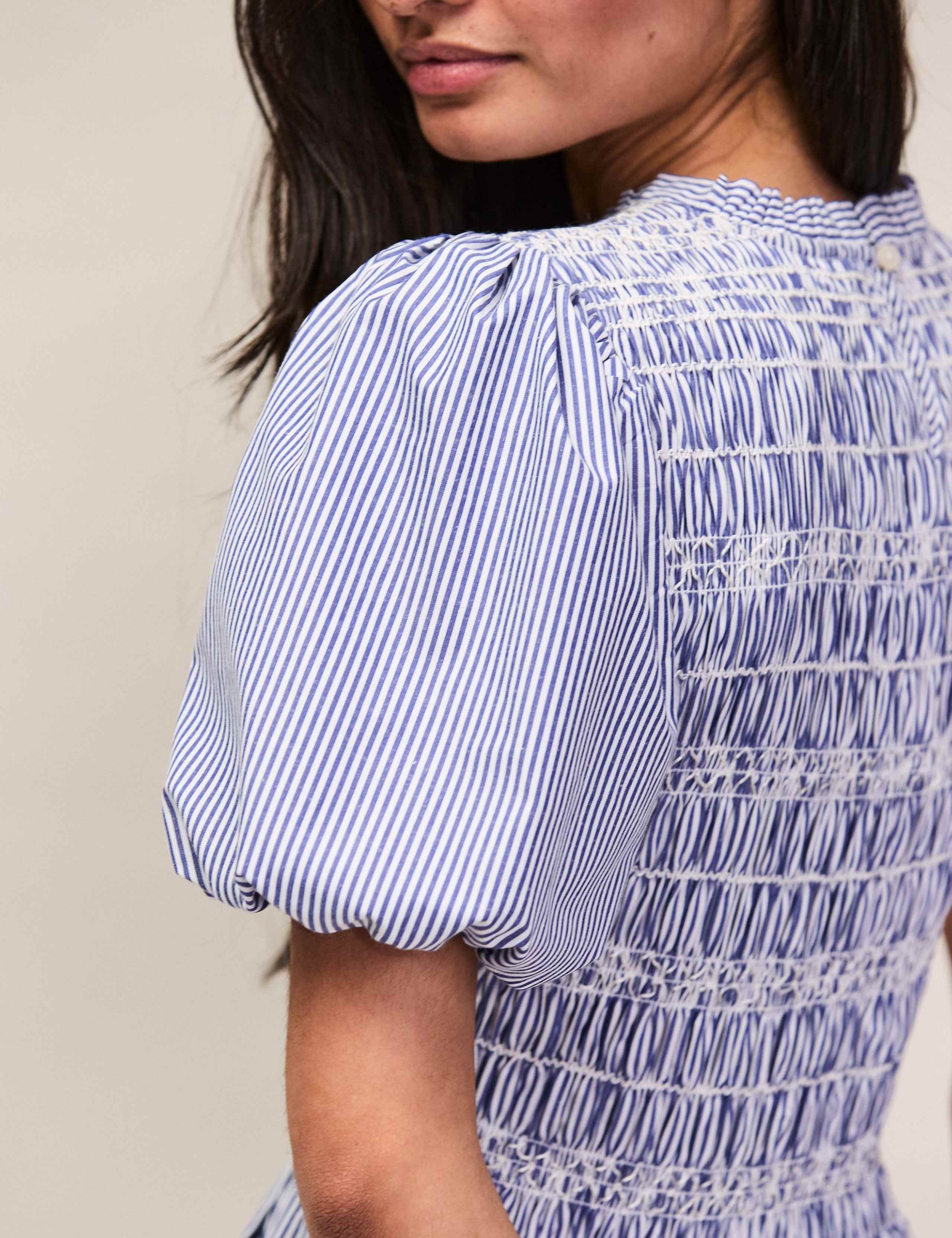 Striped Midaxi Shirred Dress 6 of 6