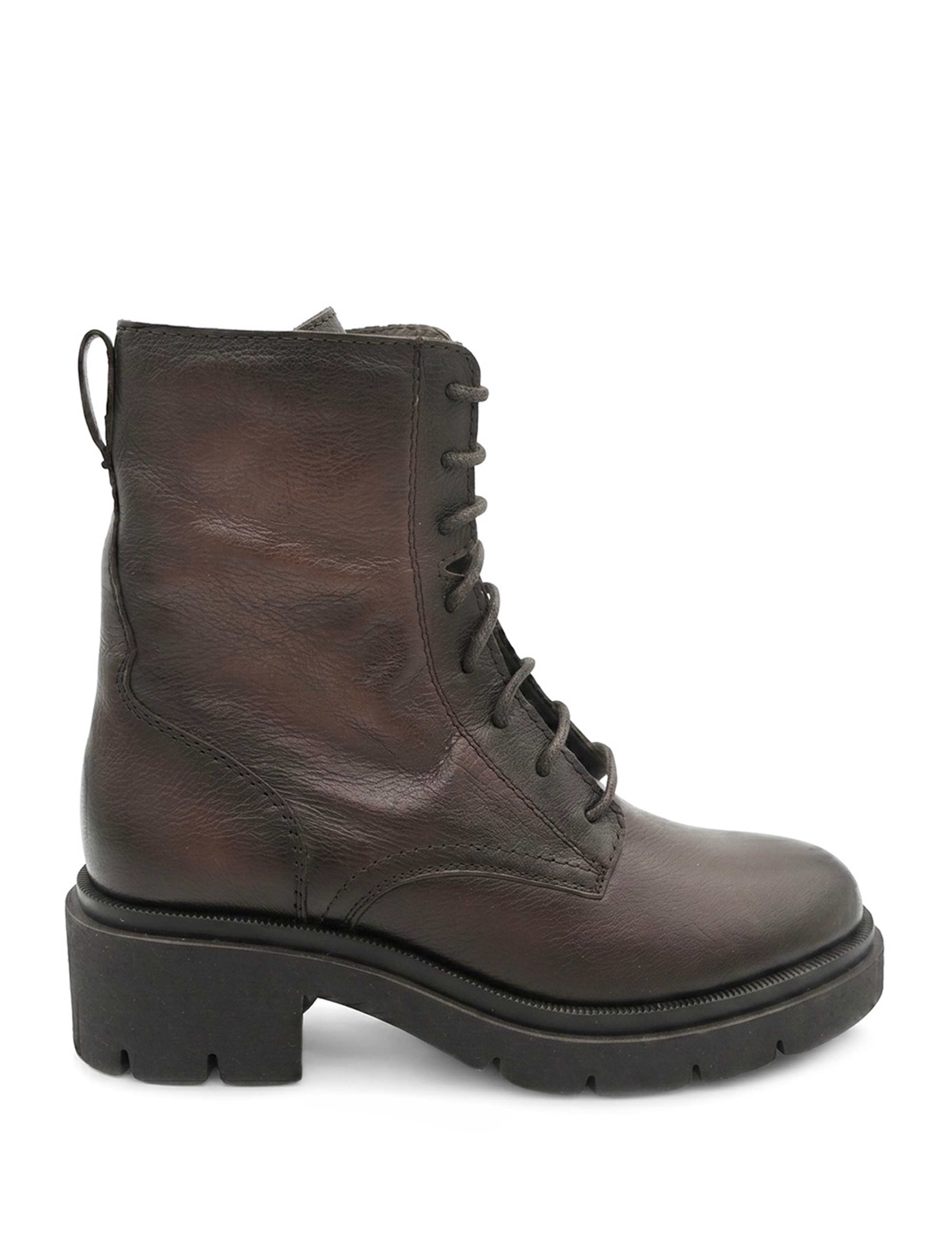 Leather Lace Up Block Heel Boots 2 of 6