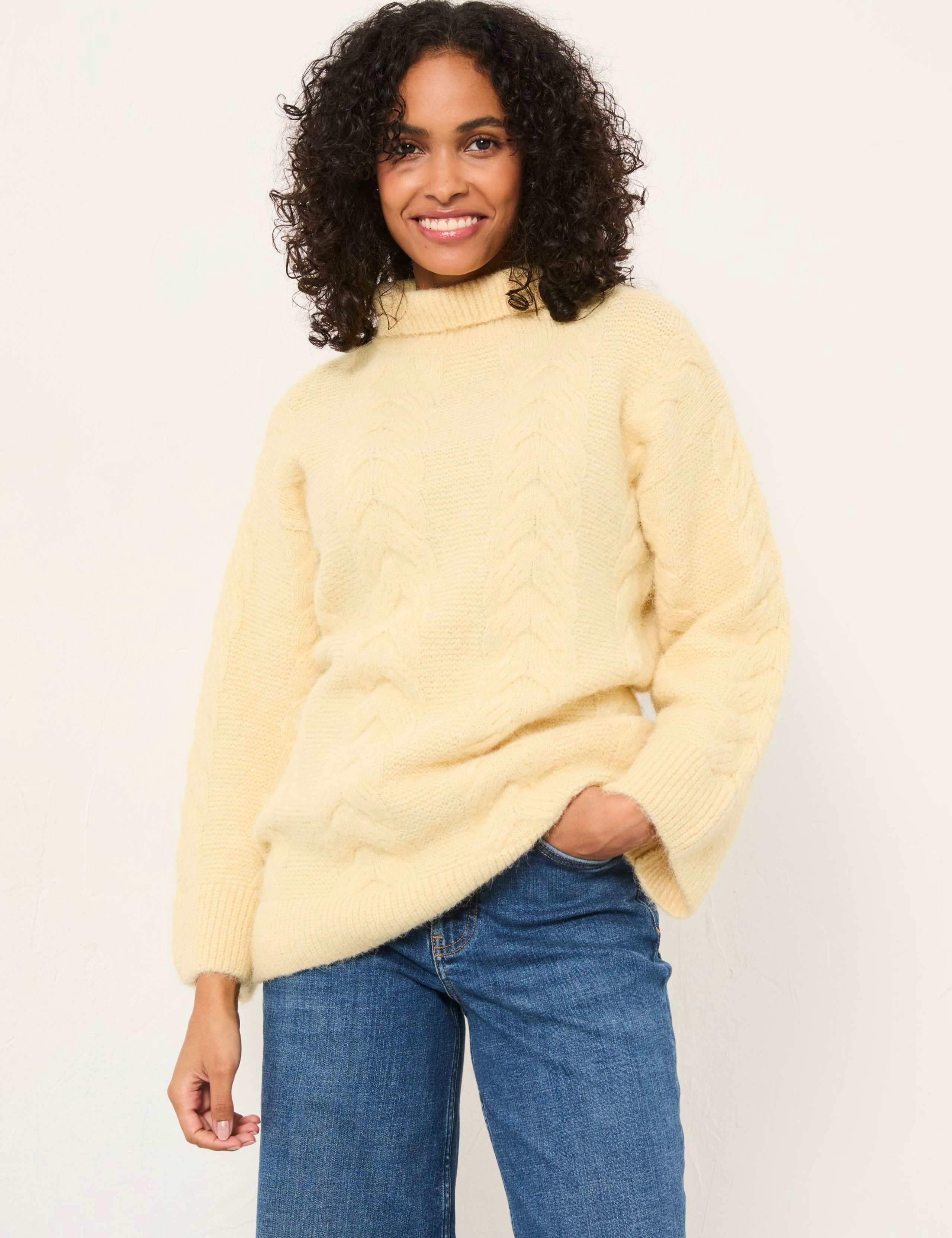 Textured Funnel Neck Jumper with Wool 1 of 5
