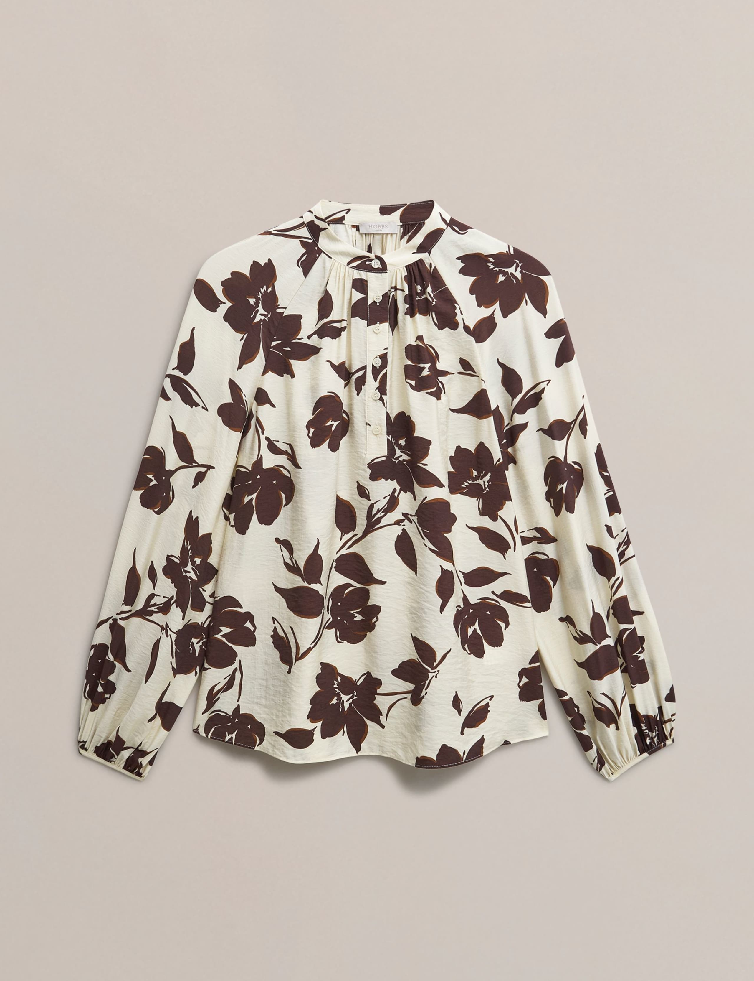 Floral Crew Neck Button Detail Blouse 2 of 5