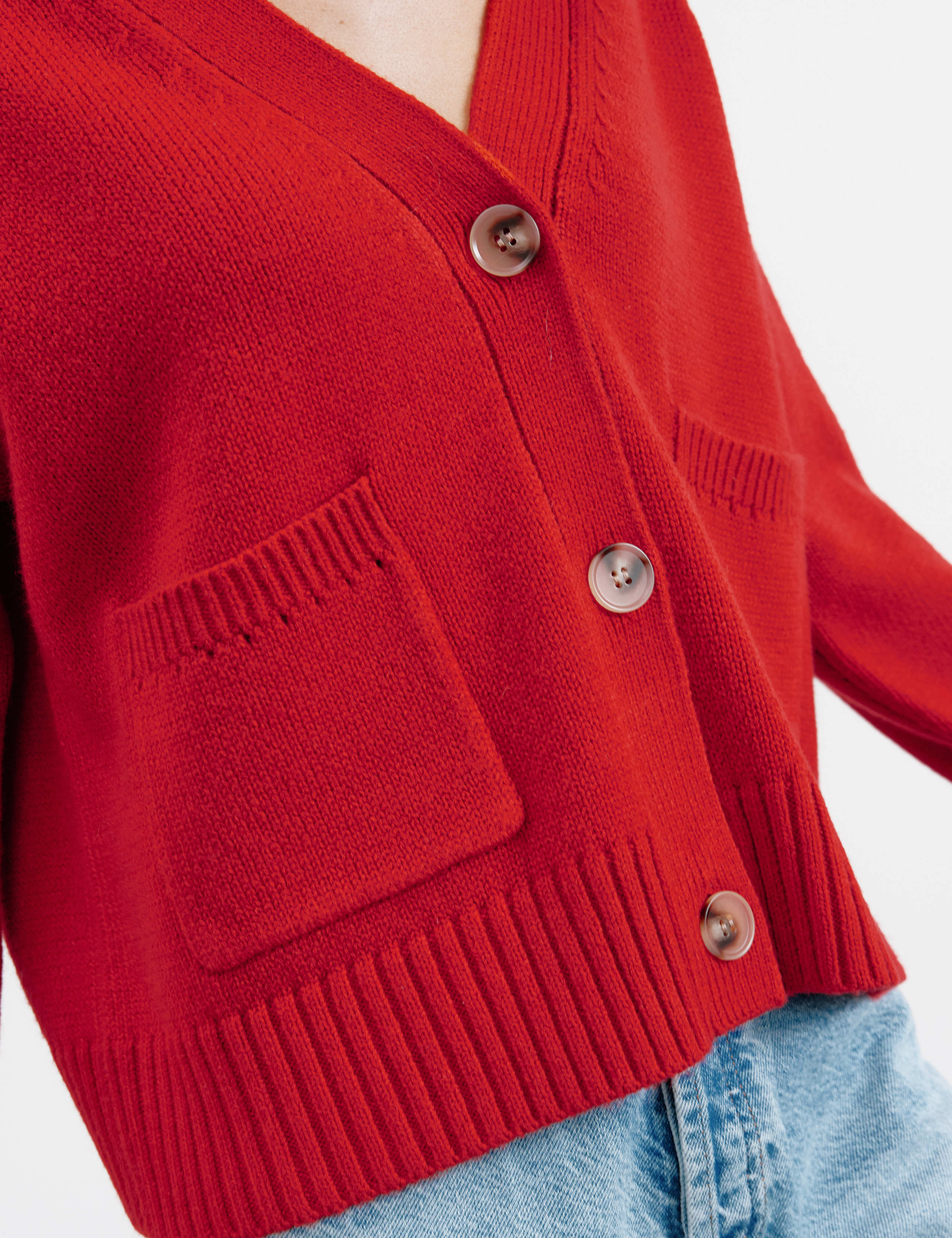 V-Neck Relaxed Cardigan with Wool 6 of 6