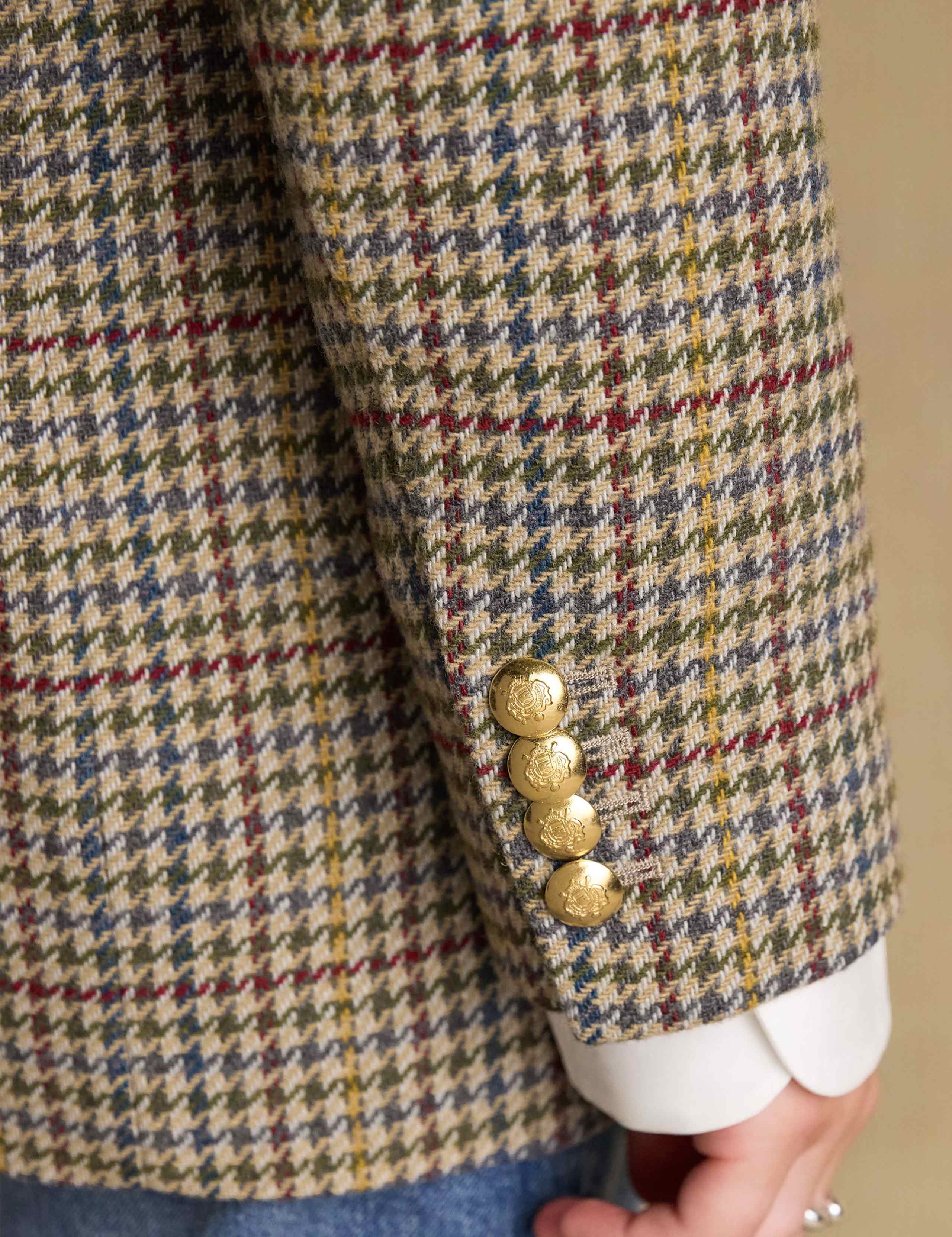 Tweed Dogtooth Collared Jacket with Wool 11 of 12