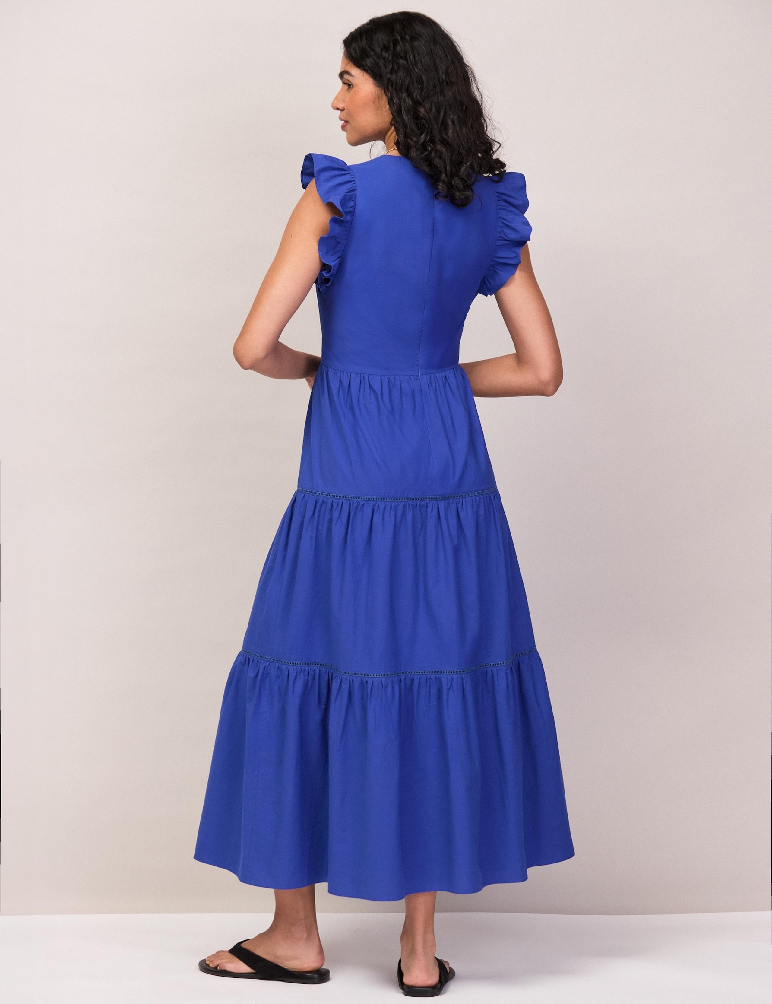 Pure Cotton V-Neck Midaxi Tiered Dress 4 of 7