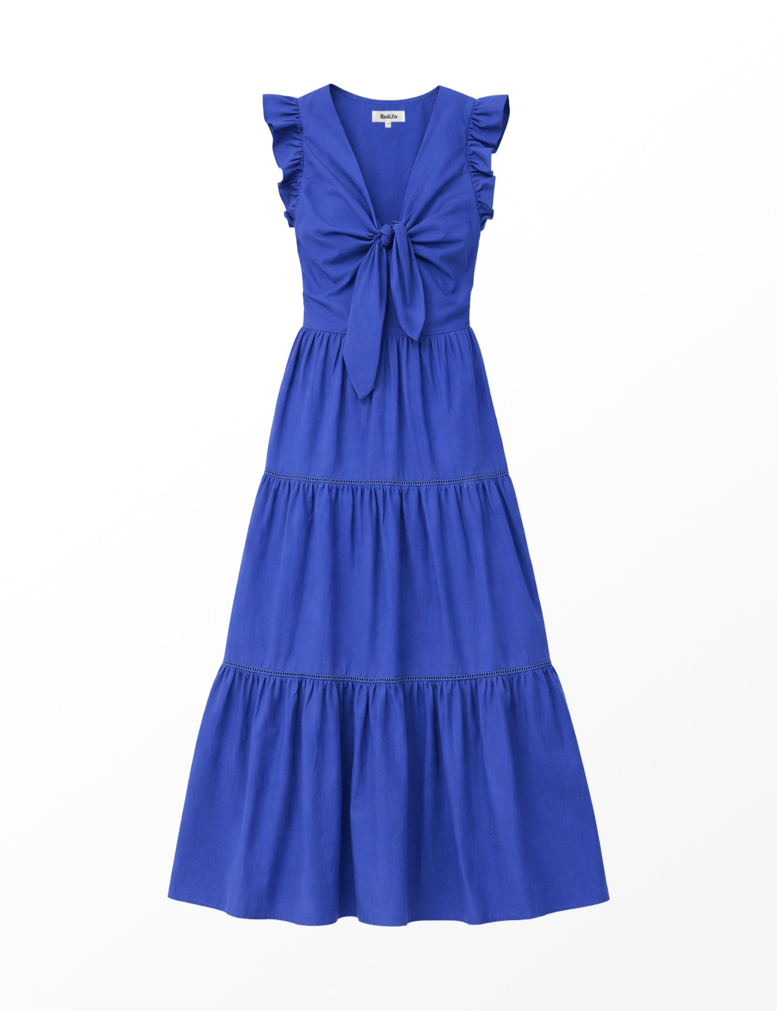 Pure Cotton V-Neck Midaxi Tiered Dress 2 of 7