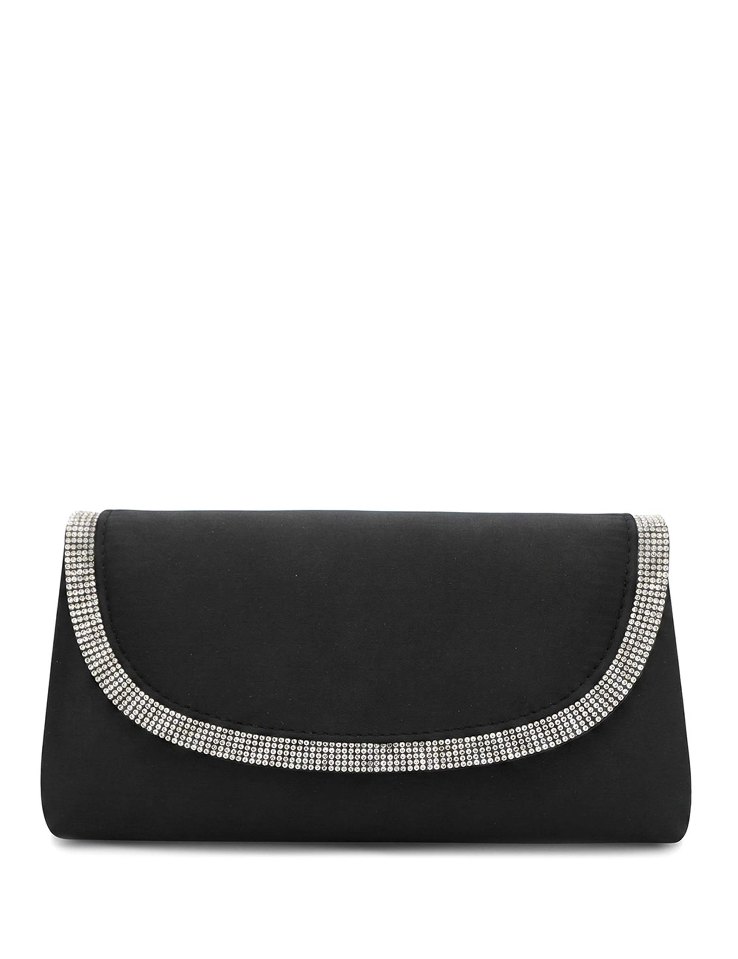 Faux Leather Diamante Clutch Bag 3 of 4