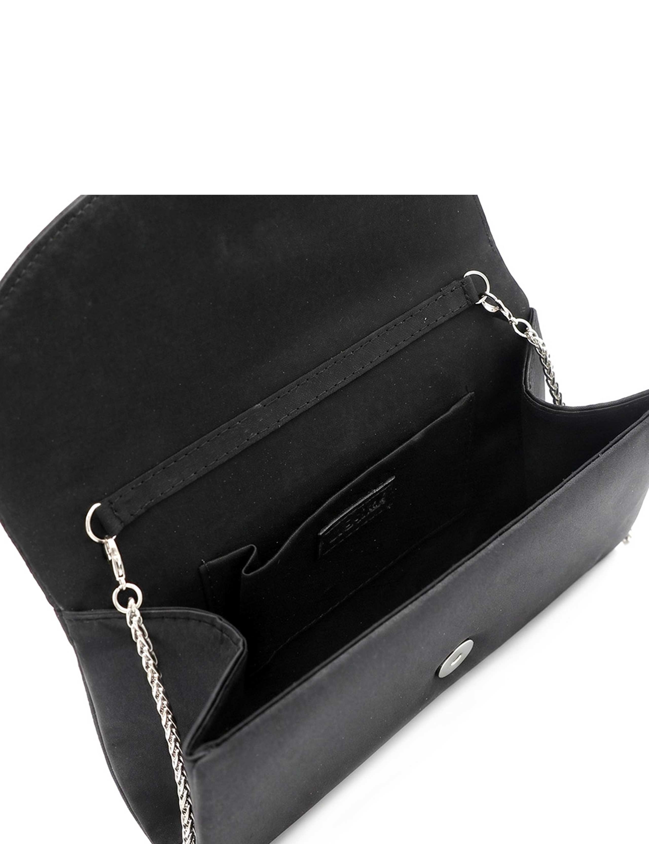 Faux Leather Diamante Clutch Bag 4 of 4