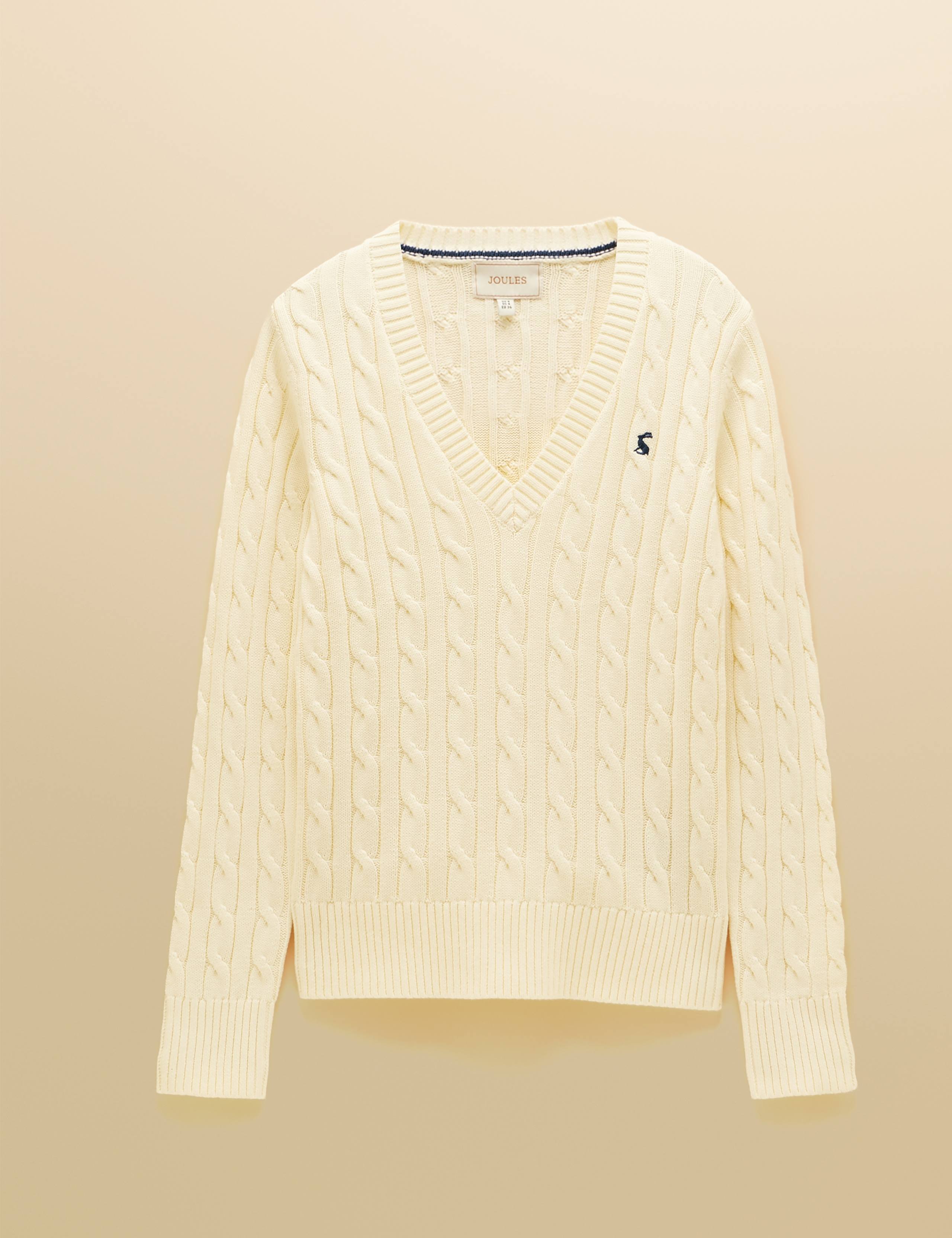Pure Cotton Cable Knit V-Neck Jumper 2 of 8