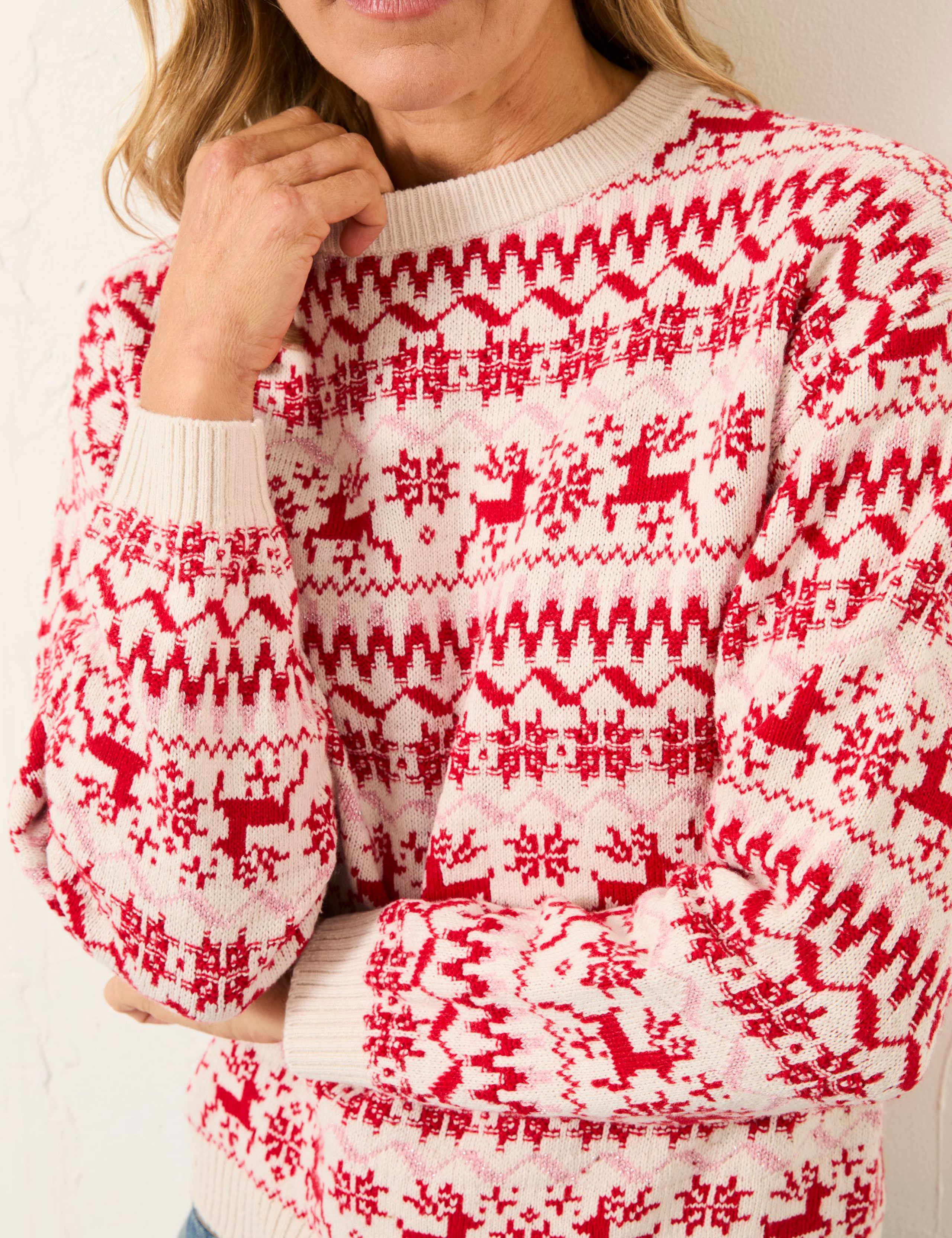 Cotton Rich Fair Isle Jumper with Wool 5 of 5