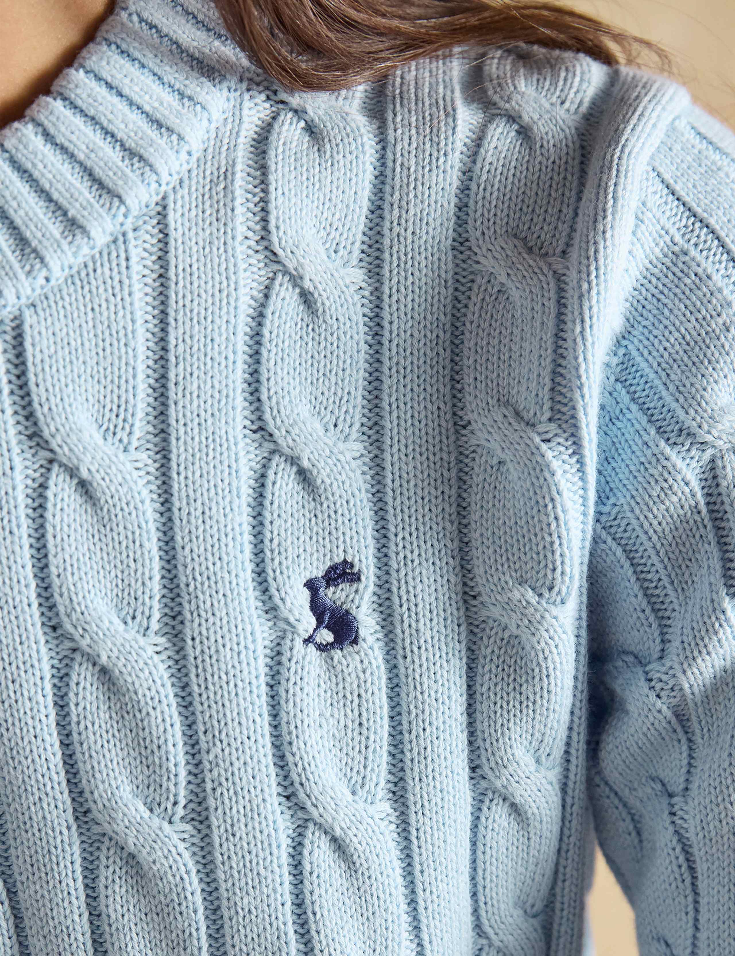 Pure Cotton Cable Knit Crew Neck Jumper 6 of 8