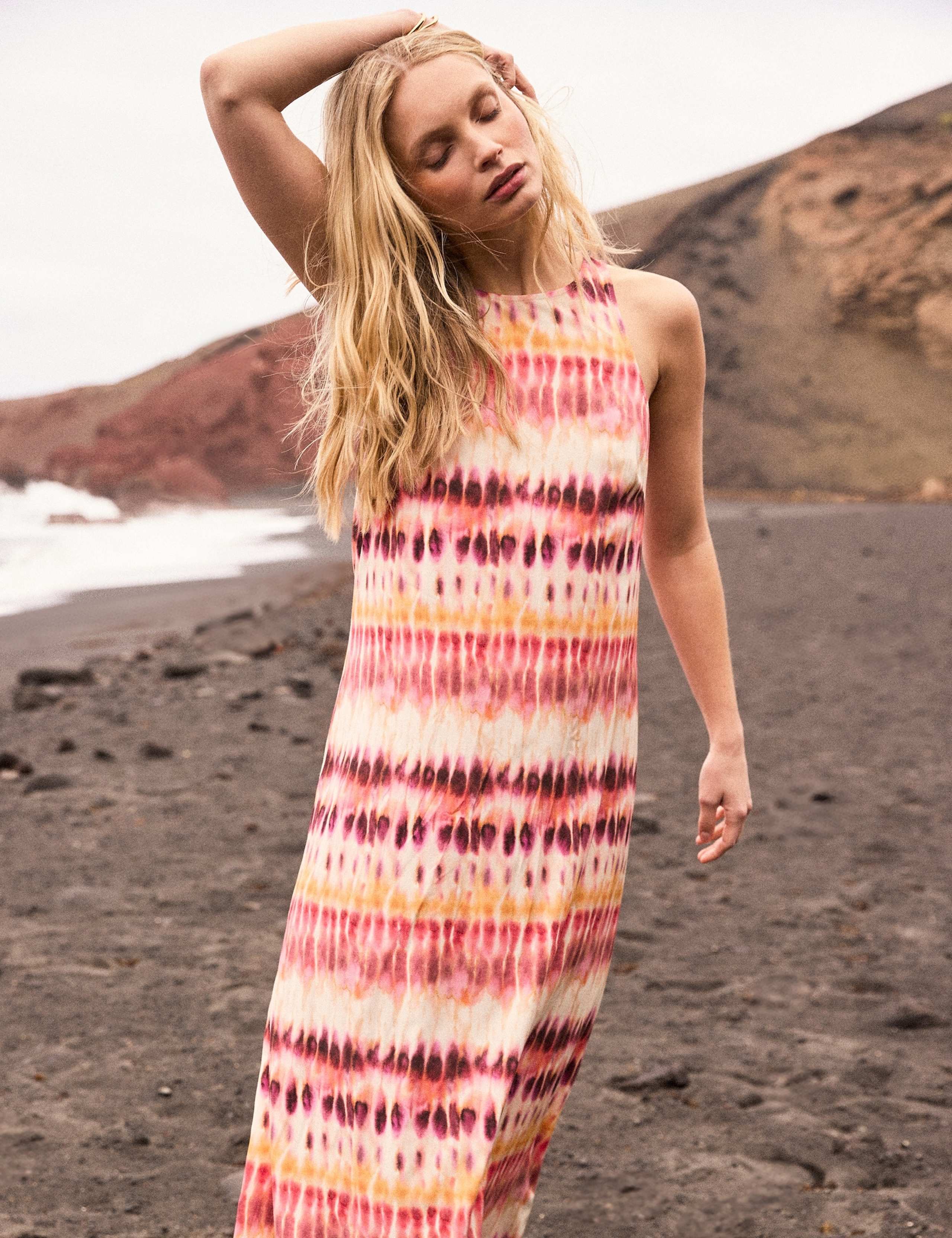 Tie Dye Round Neck Maxi Column dress 3 of 6