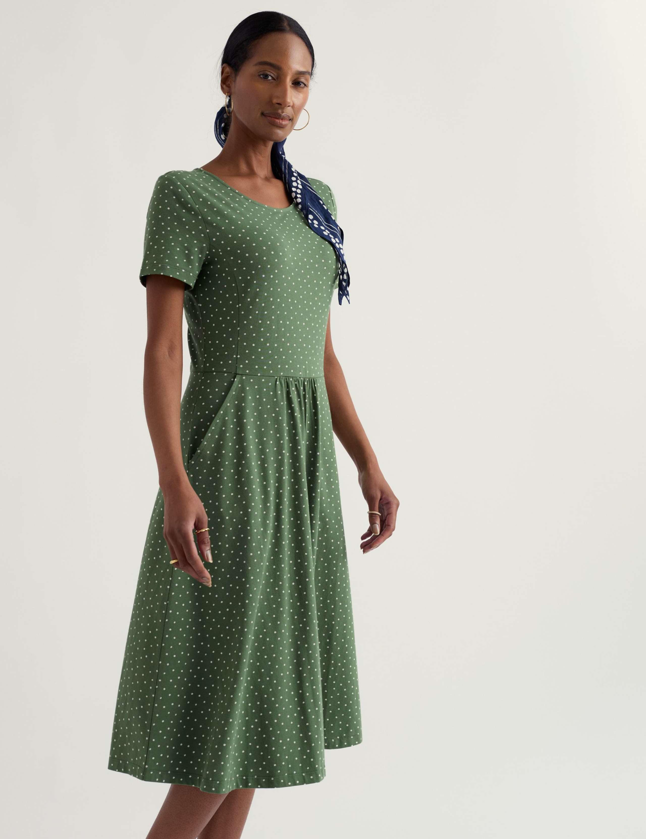 Cotton Rich Polka Dot T-Shirt Dress 2 of 4