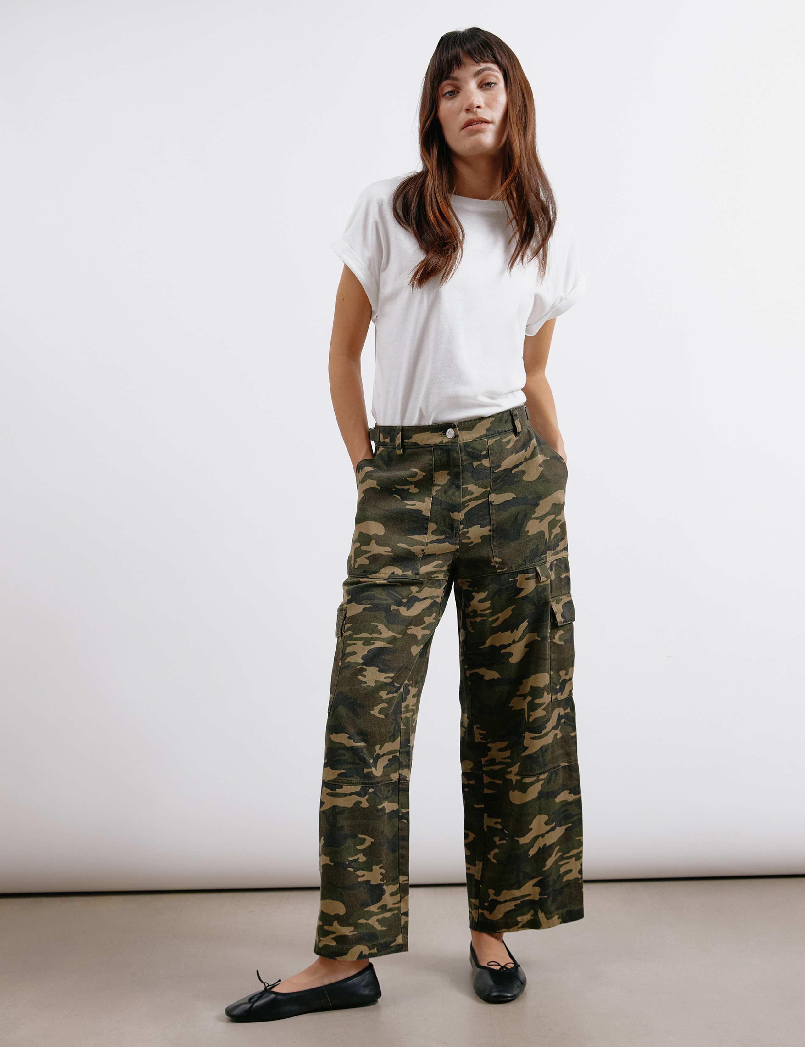 Pure Cotton Cargo Camo Trousers 1 of 4