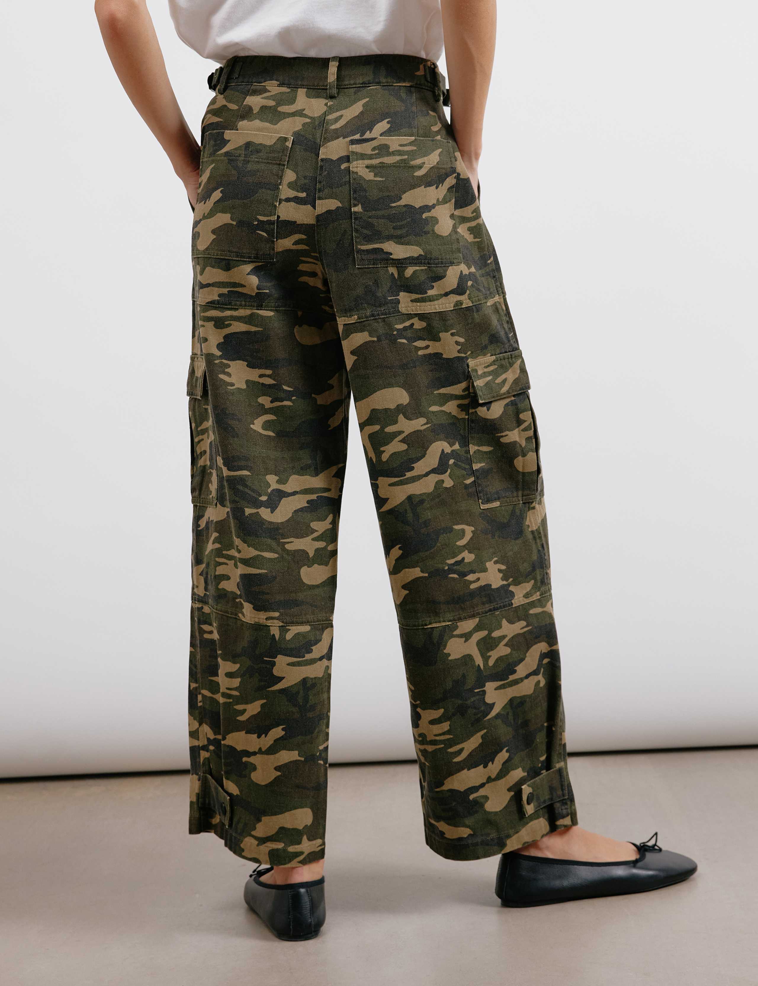 Pure Cotton Cargo Camo Trousers 3 of 4