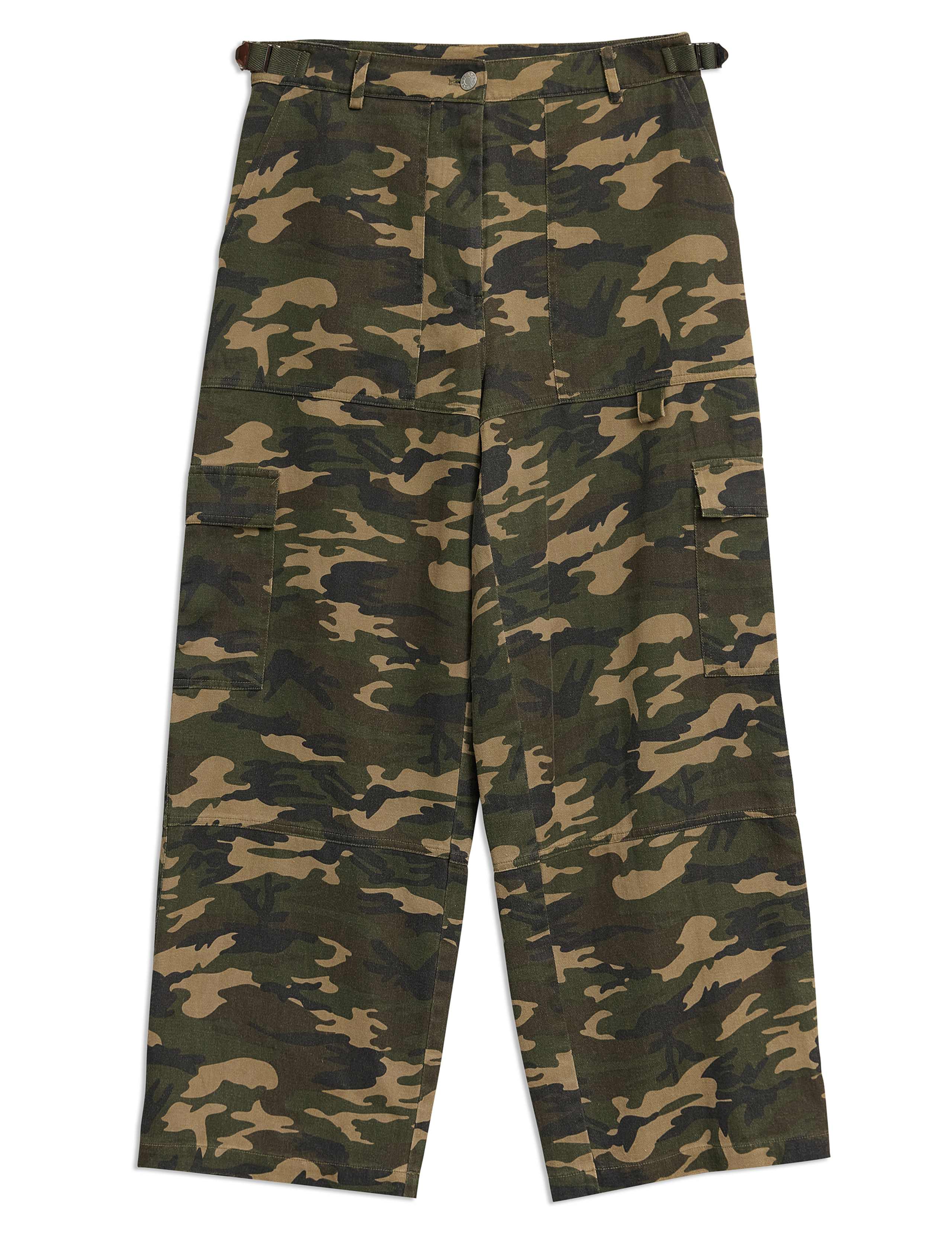 Pure Cotton Cargo Camo Trousers 2 of 4