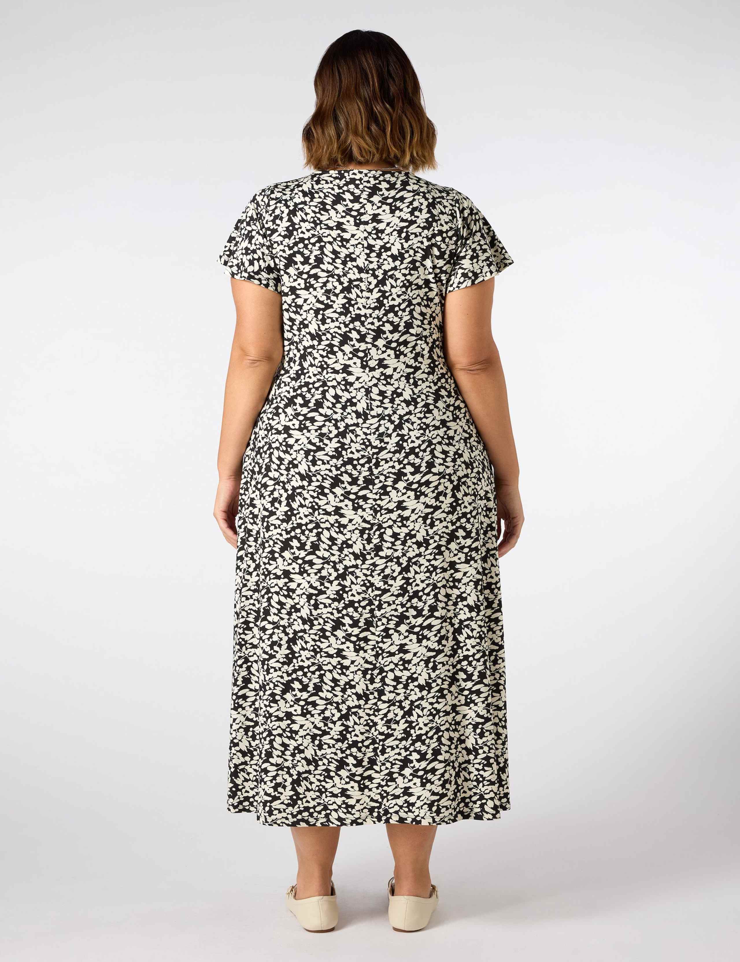 Jersey Printed Ruched Midi Tea Dress 2 of 3