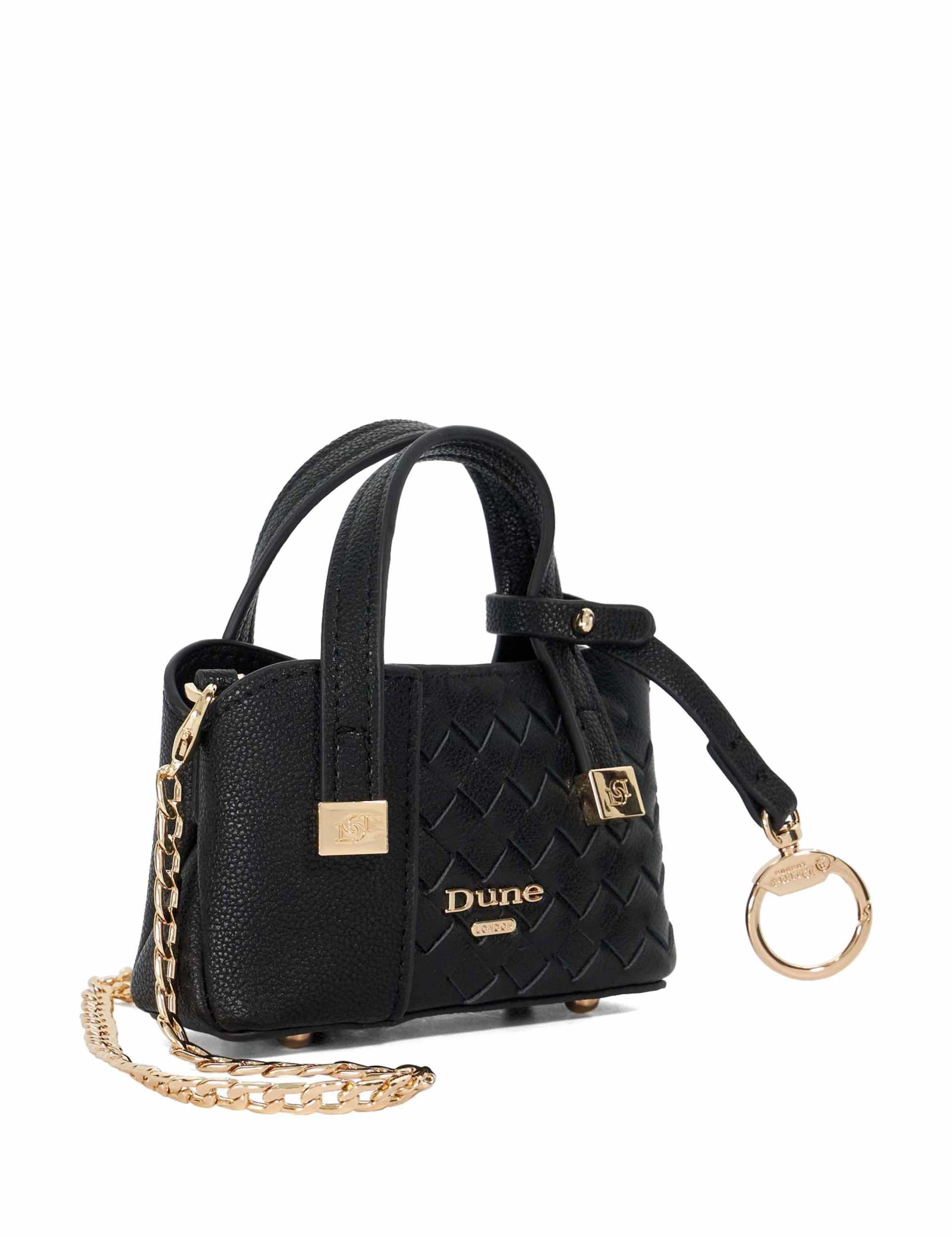 Faux Leather Woven Charm Tote Bag 4 of 4