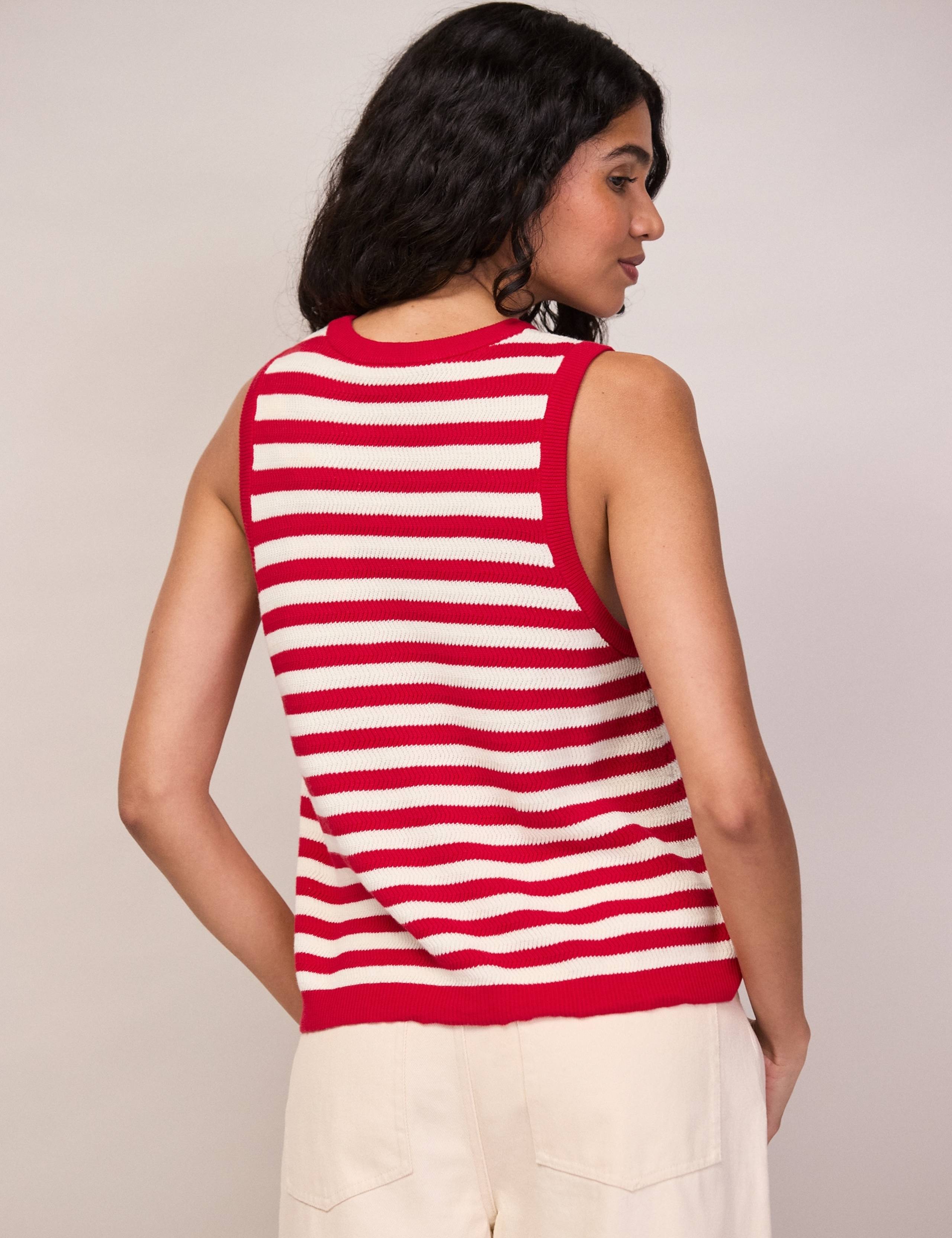 Pure Cotton Striped Crew Neck Vest Top 4 of 5