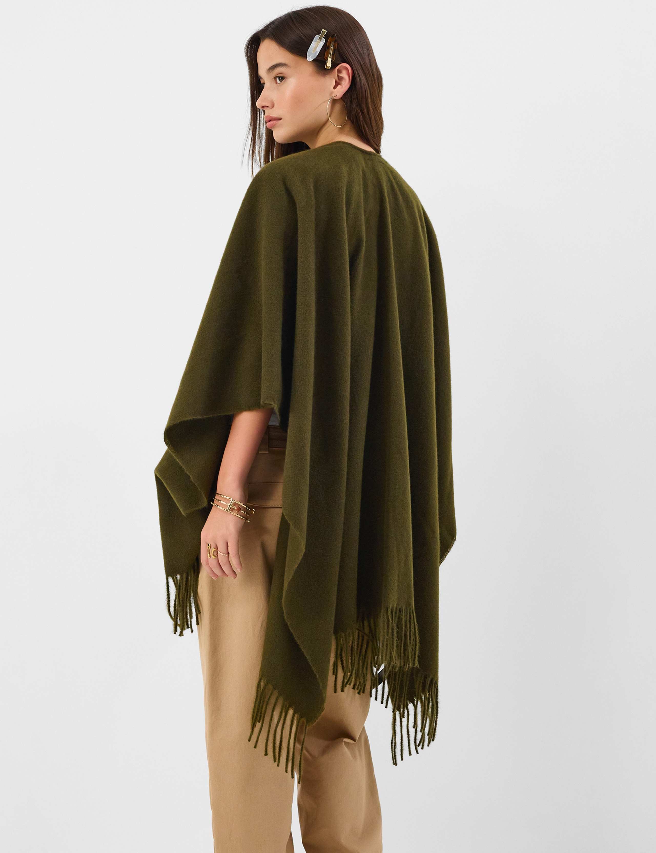 Fringed Knitted Poncho 3 of 4