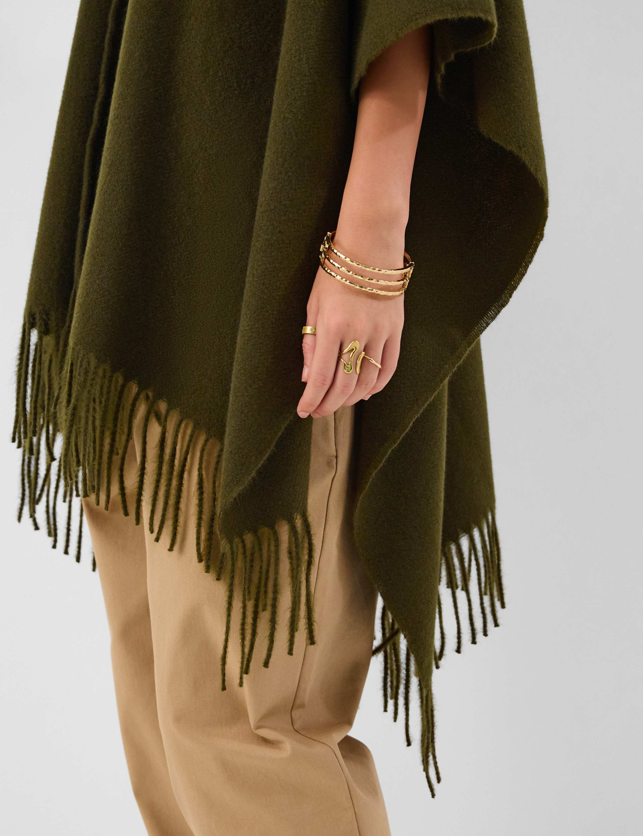 Fringed Knitted Poncho 4 of 4