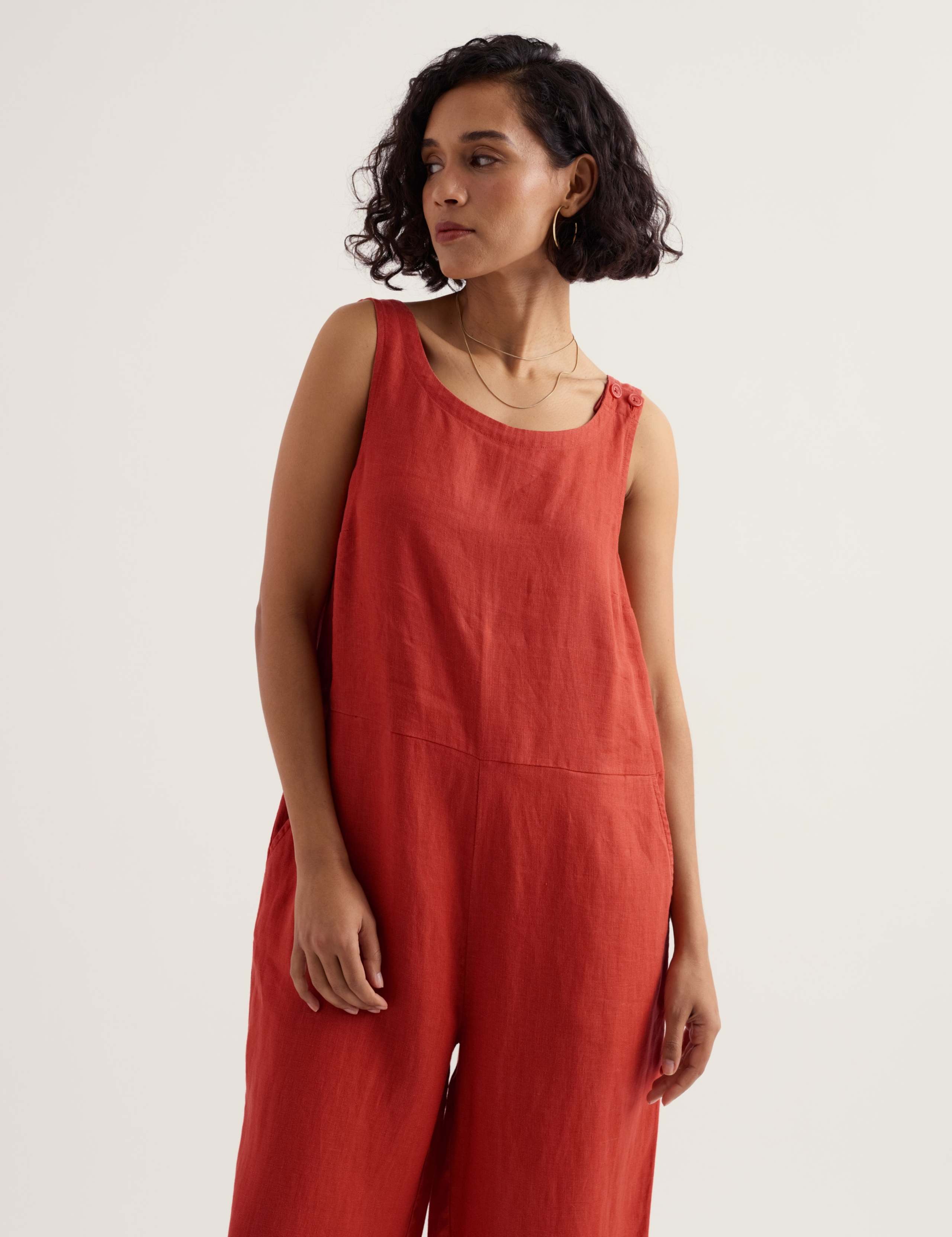 Pure Linen Sleeveless Jumpsuit 4 of 5