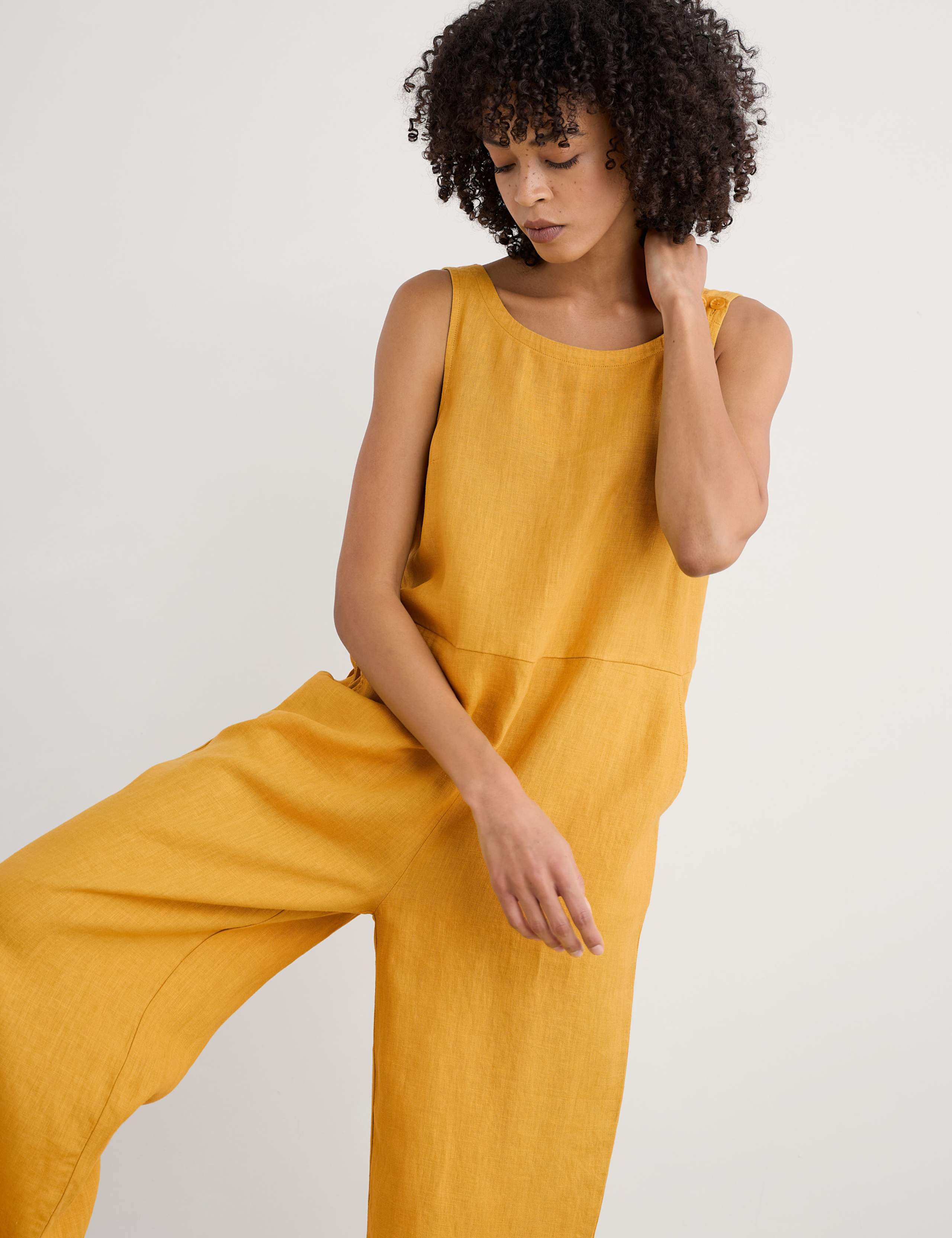 Pure Linen Sleeveless Jumpsuit 3 of 4