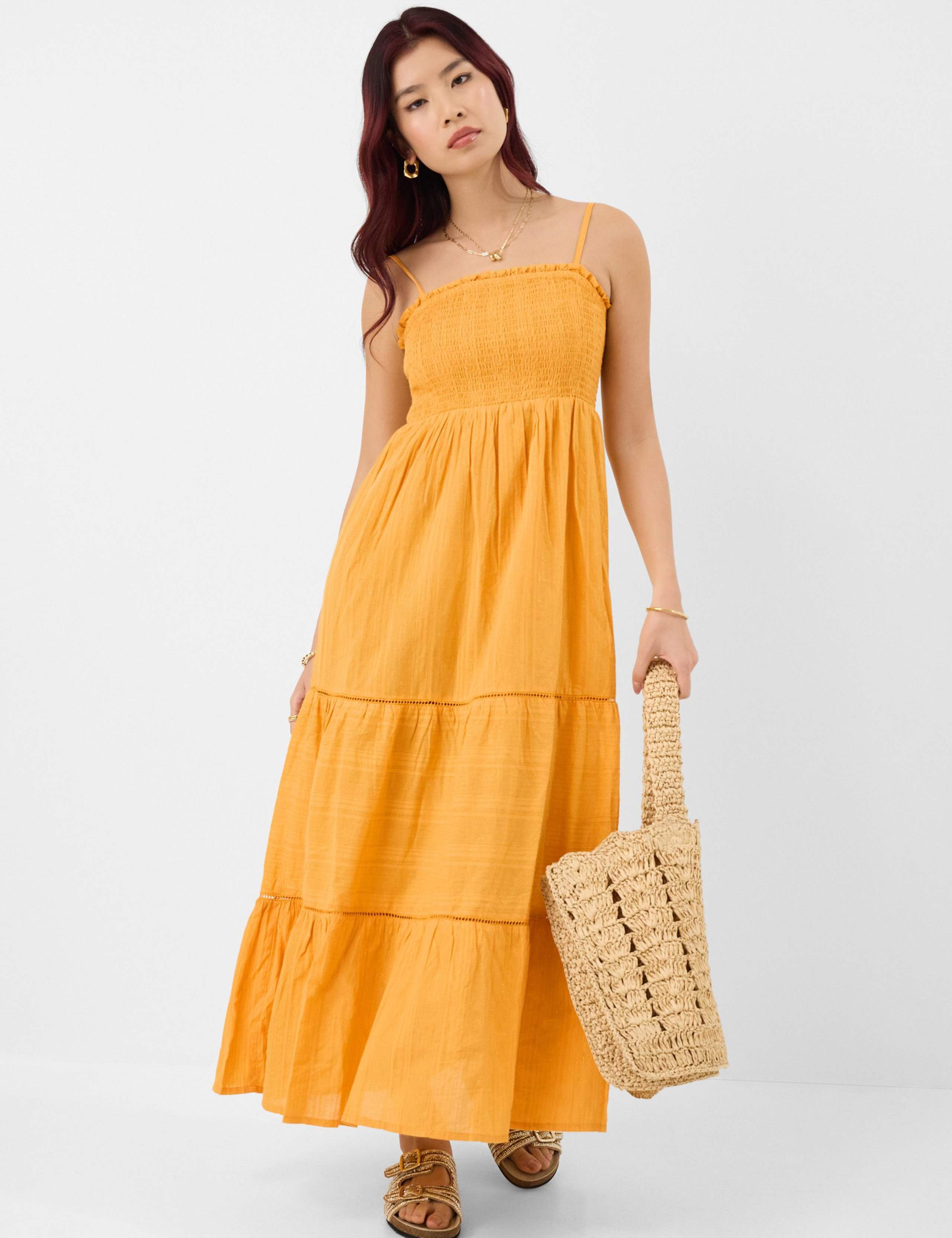 Cotton Rich Maxi Smock Beach Dress 1 of 4