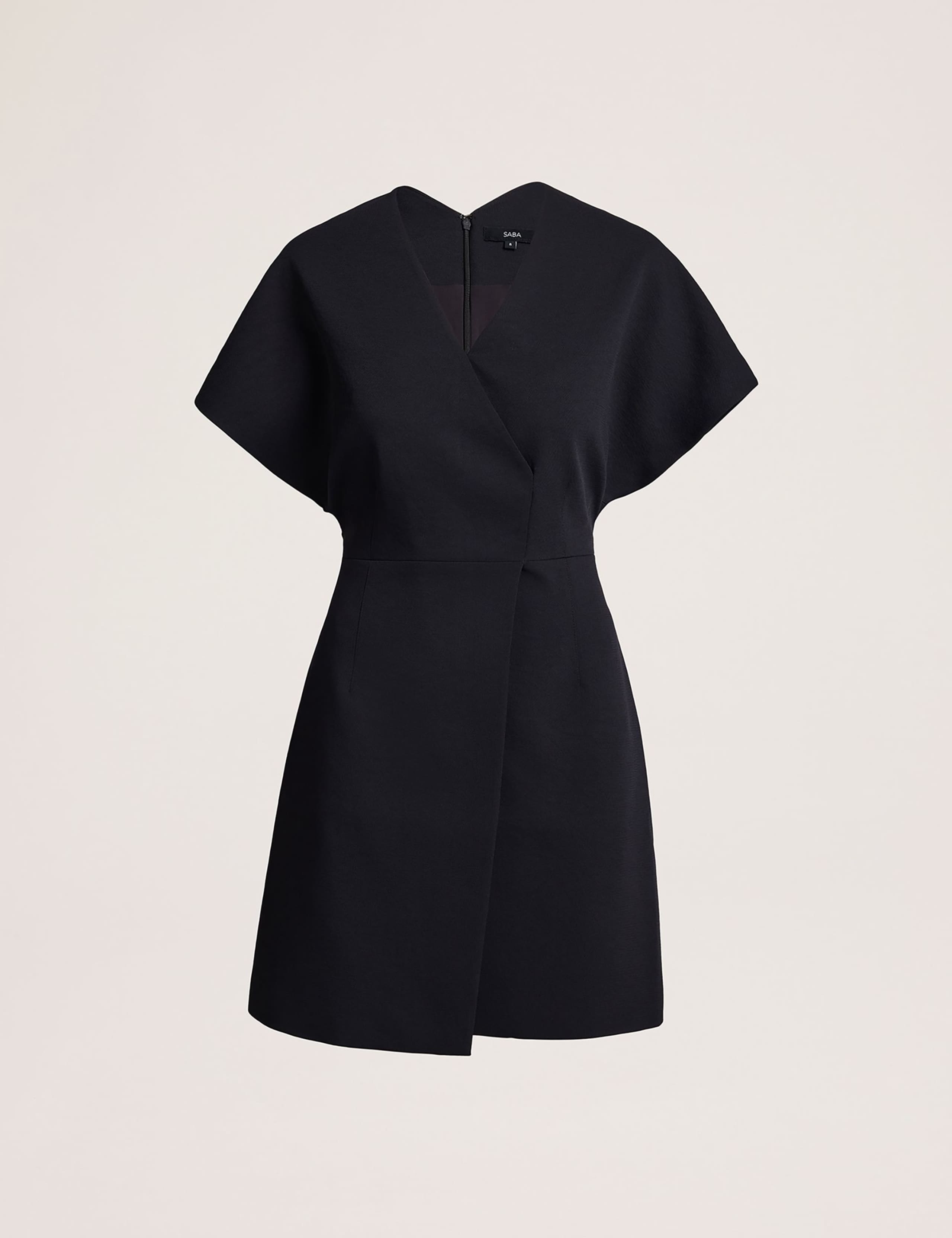 Textured V-Neck Mini Wrap Dress 2 of 7