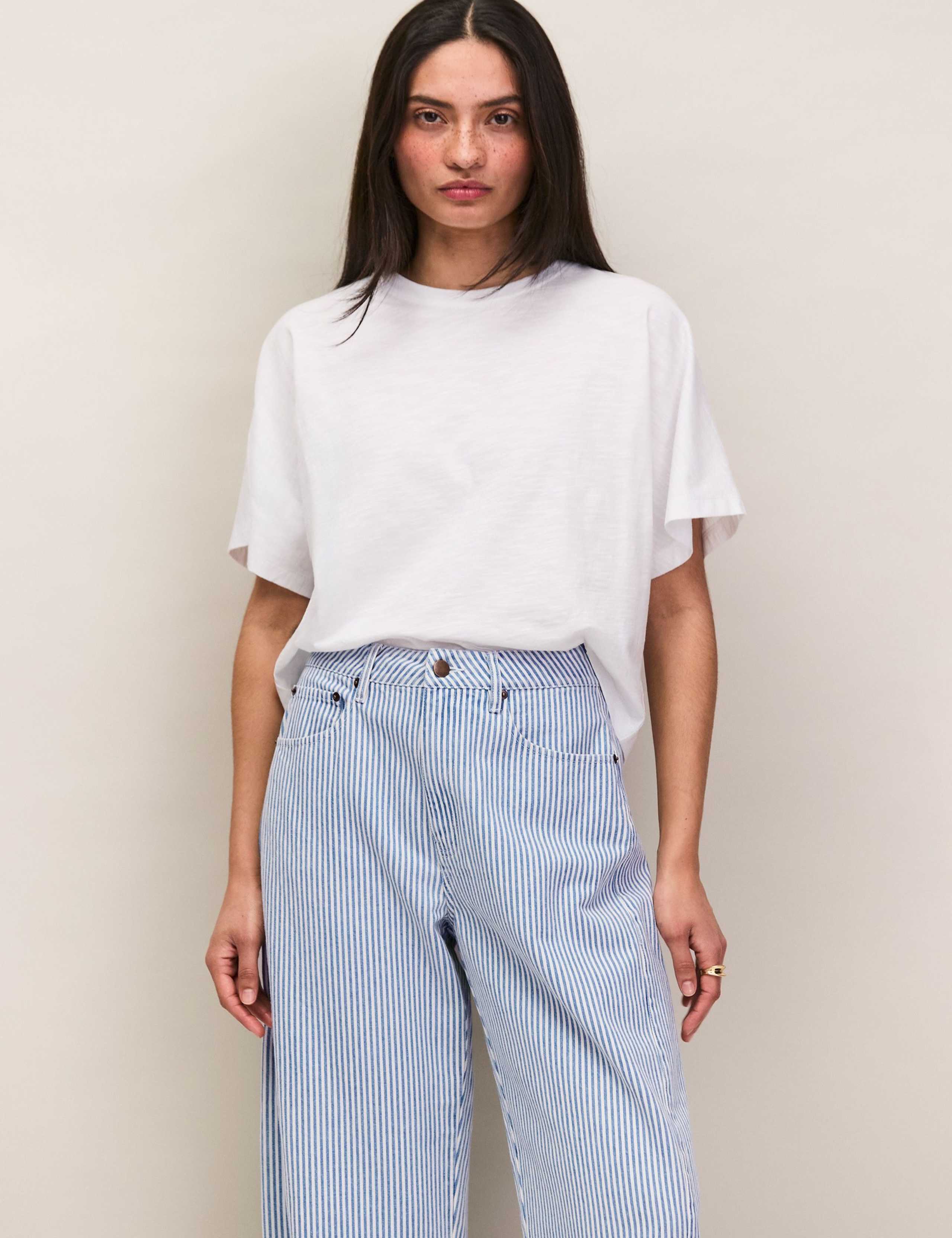 Pure Cotton Jersey Relaxed Cropped T-Shirt 2 of 5