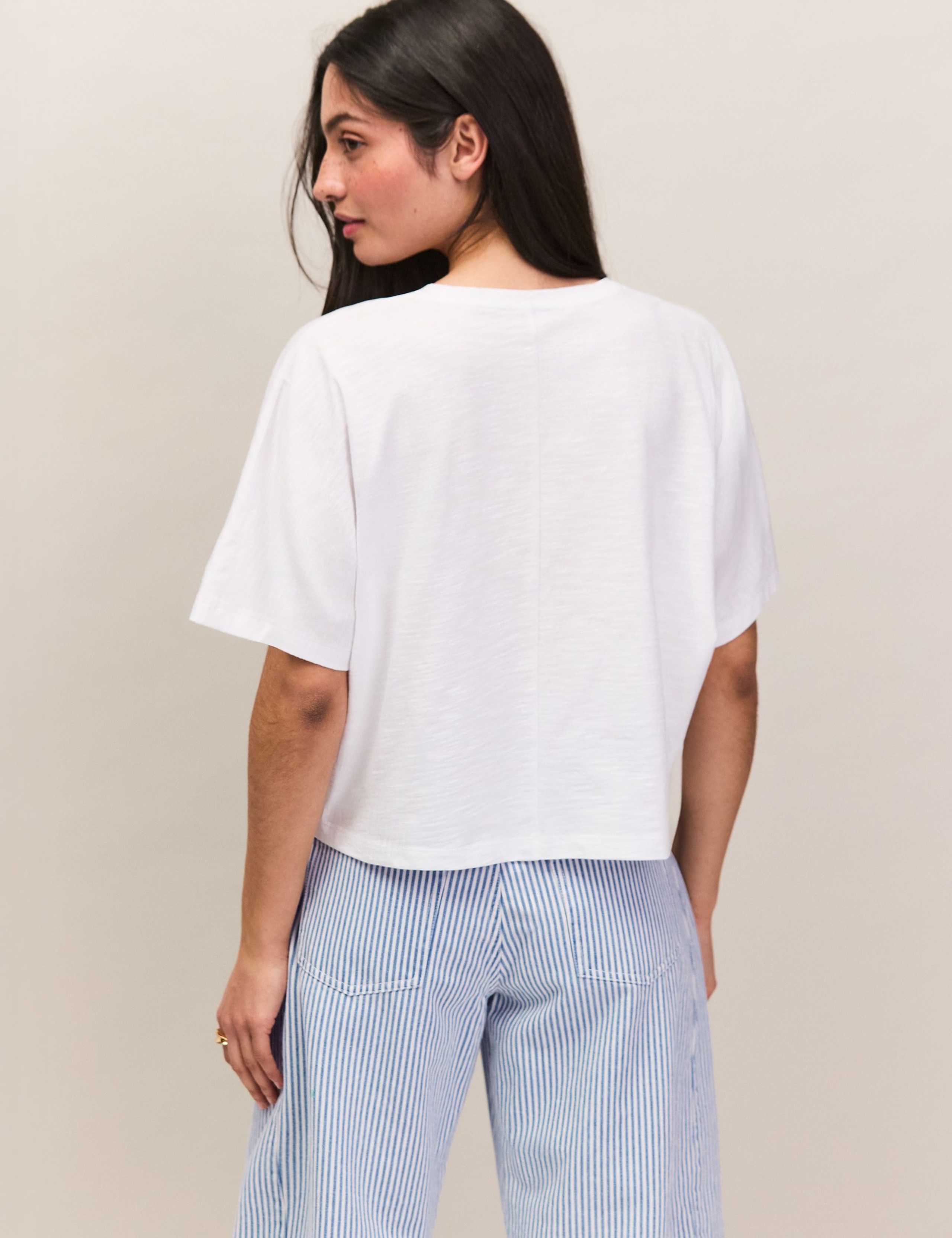 Pure Cotton Jersey Relaxed Cropped T-Shirt 4 of 5