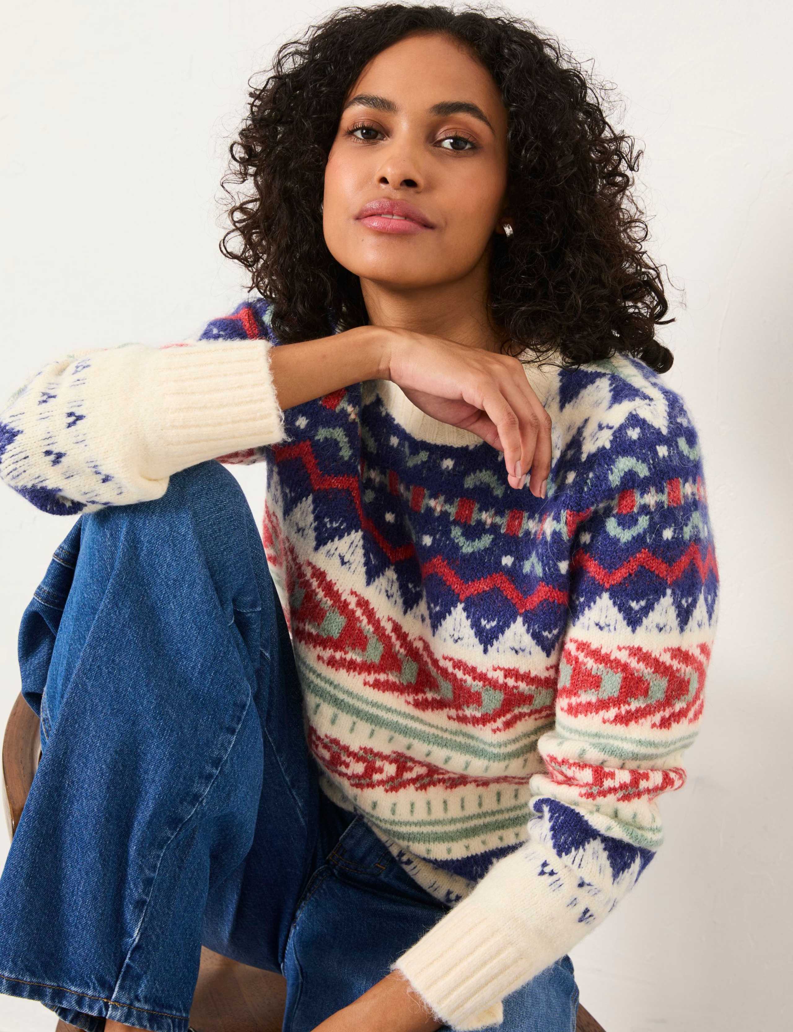Fair Isle Crew Neck Jumper with Wool 4 of 5