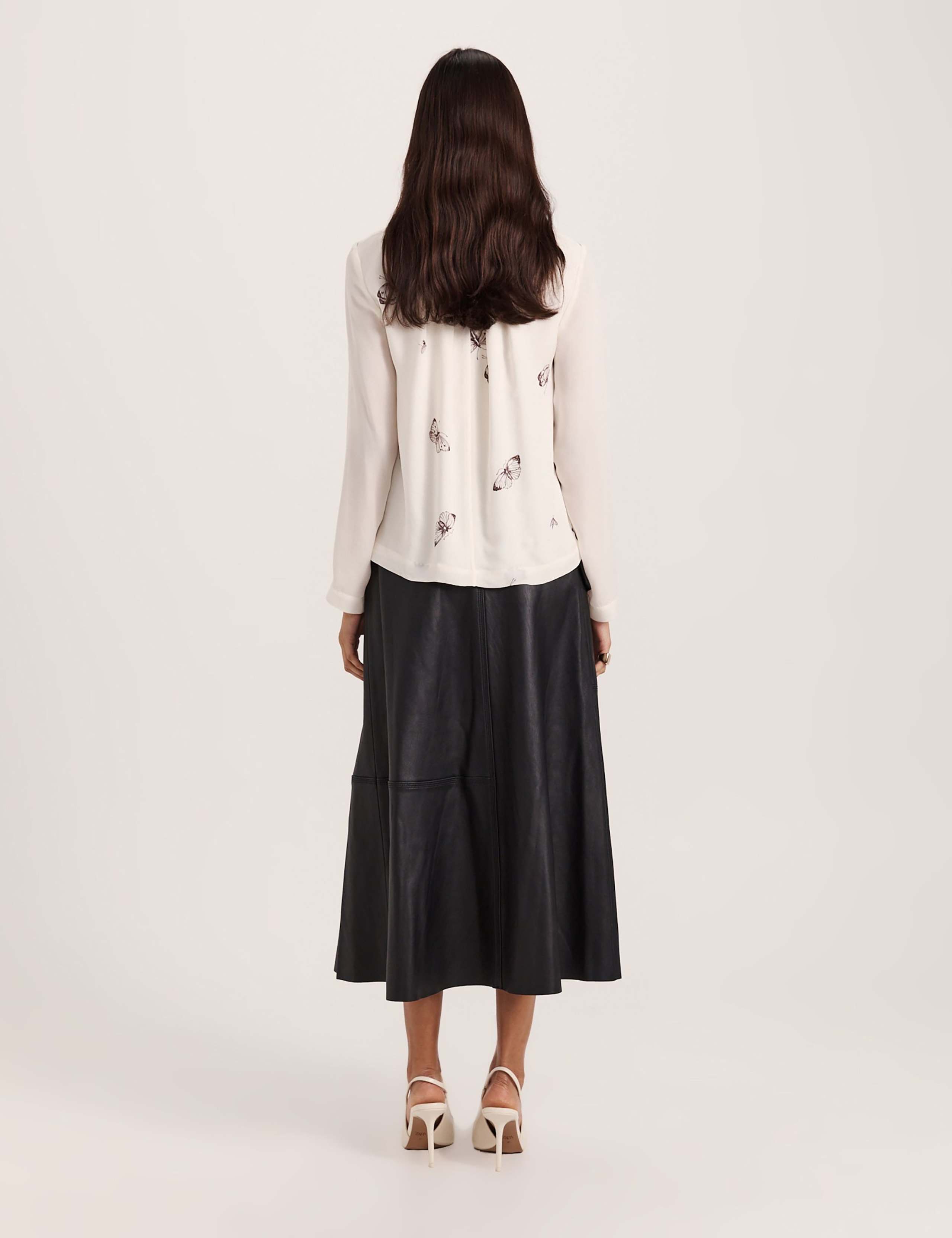 Pure Silk Floral High Neck Blouse 2 of 6