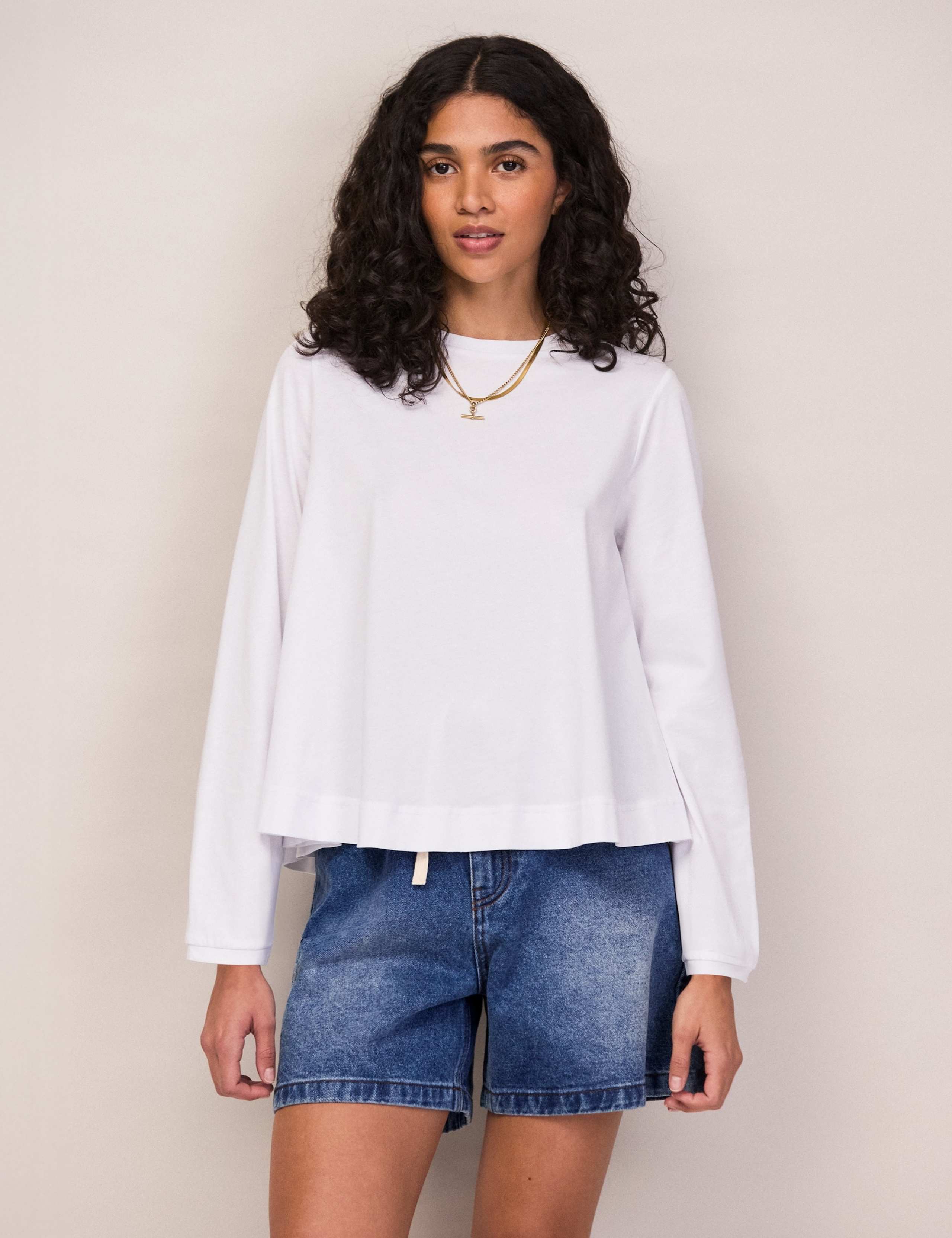 Pure Cotton Draped Relaxed Top 2 of 4