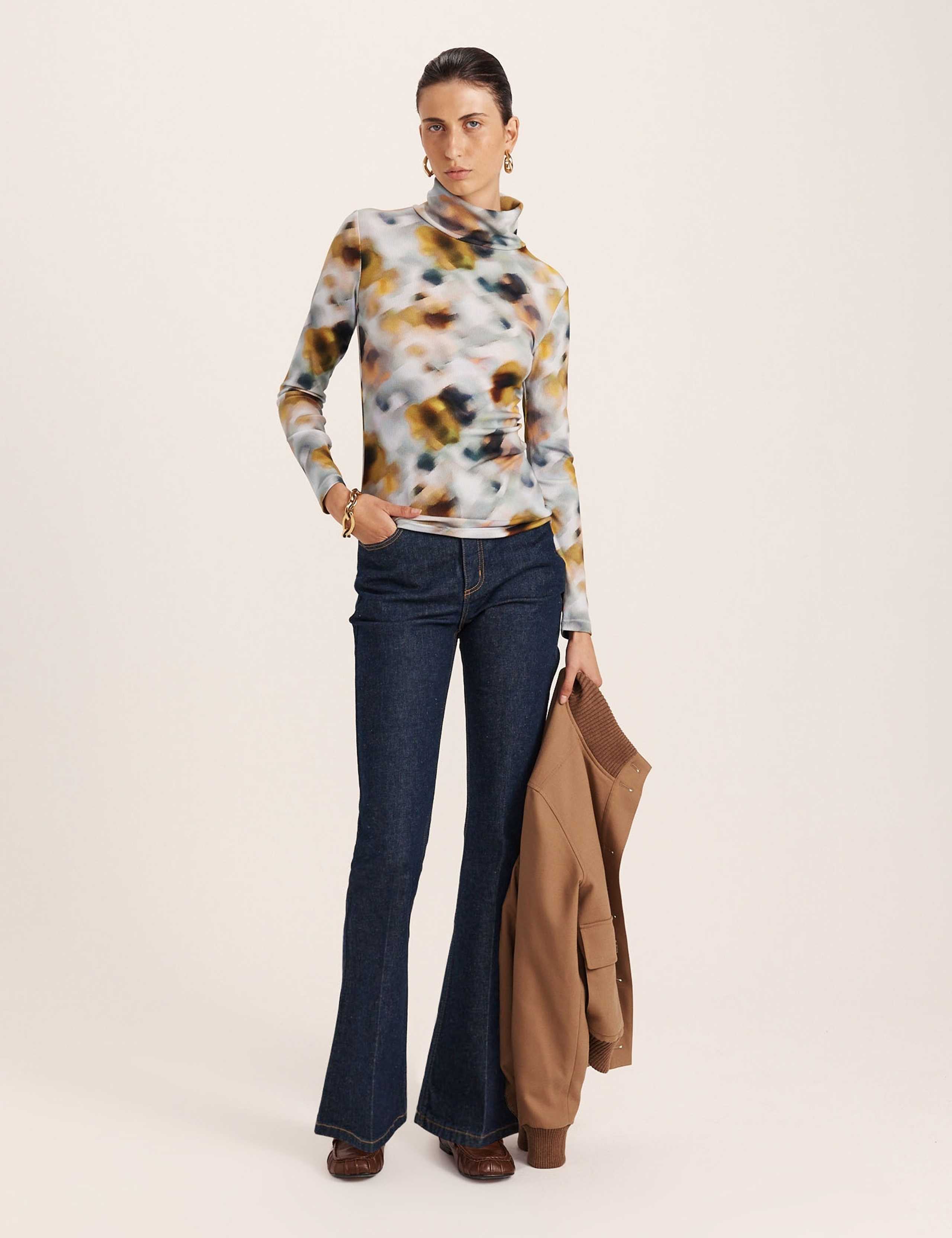 Floral Roll Neck Regular Fit Top 5 of 7