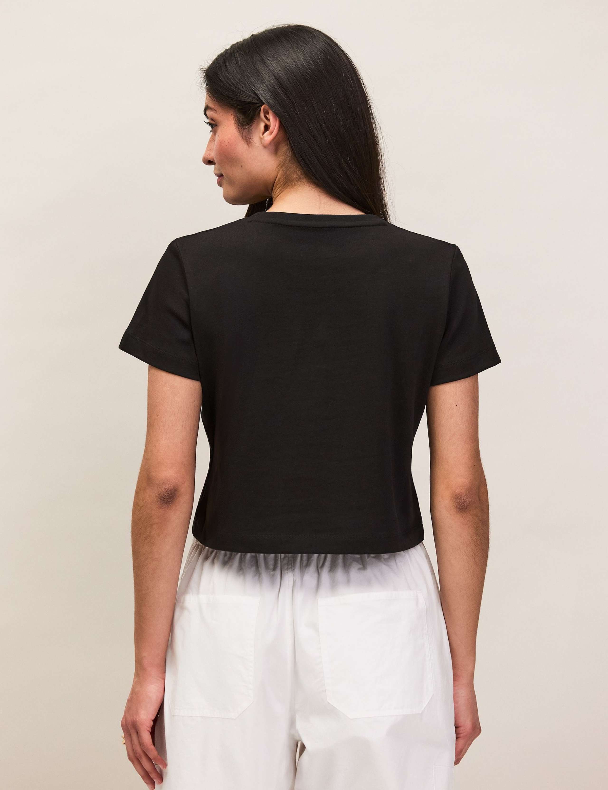 Pure Cotton Jersey Crop T-Shirt 3 of 3