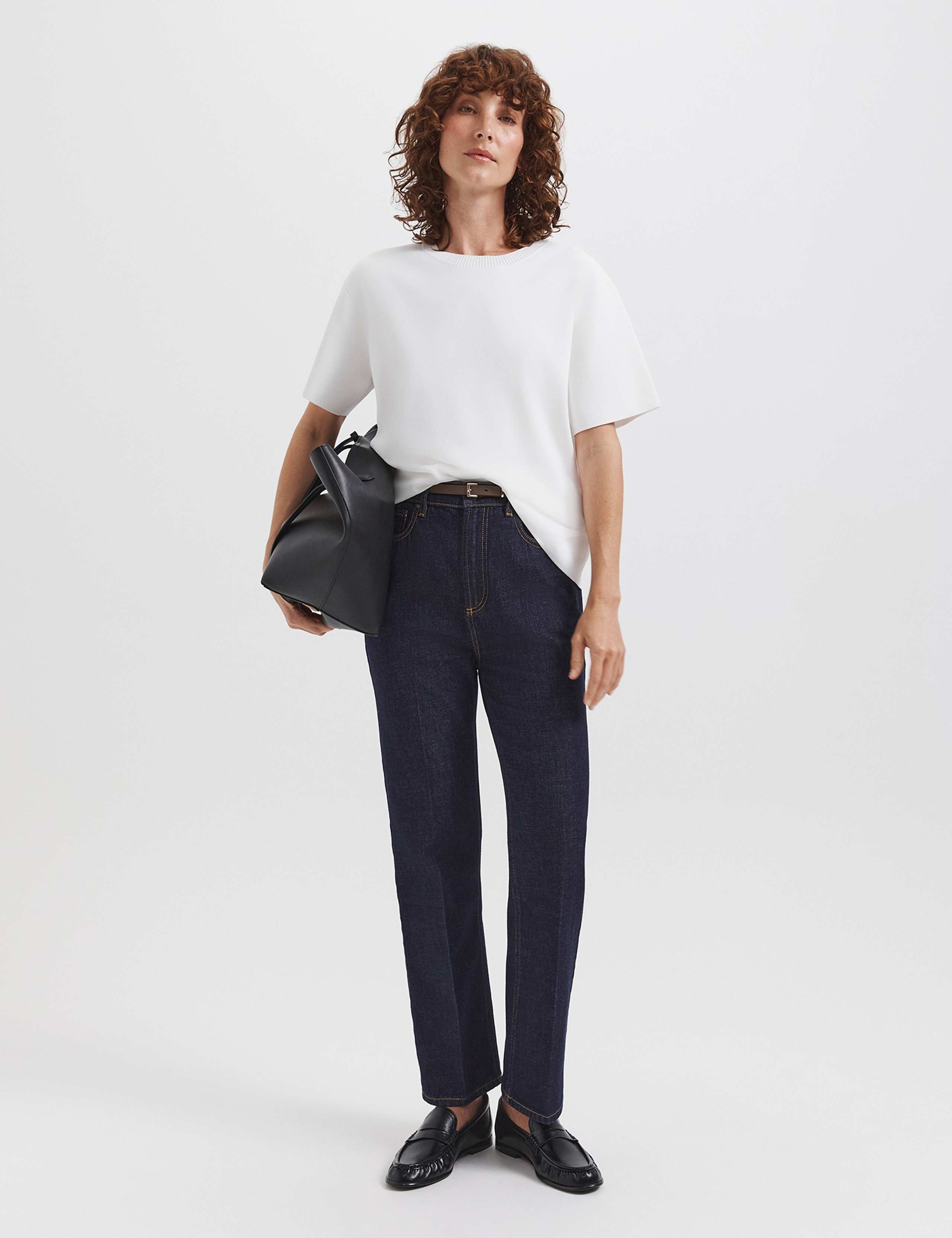 High Waisted Button Front Slim Fit Cropped Jeans 2 of 7