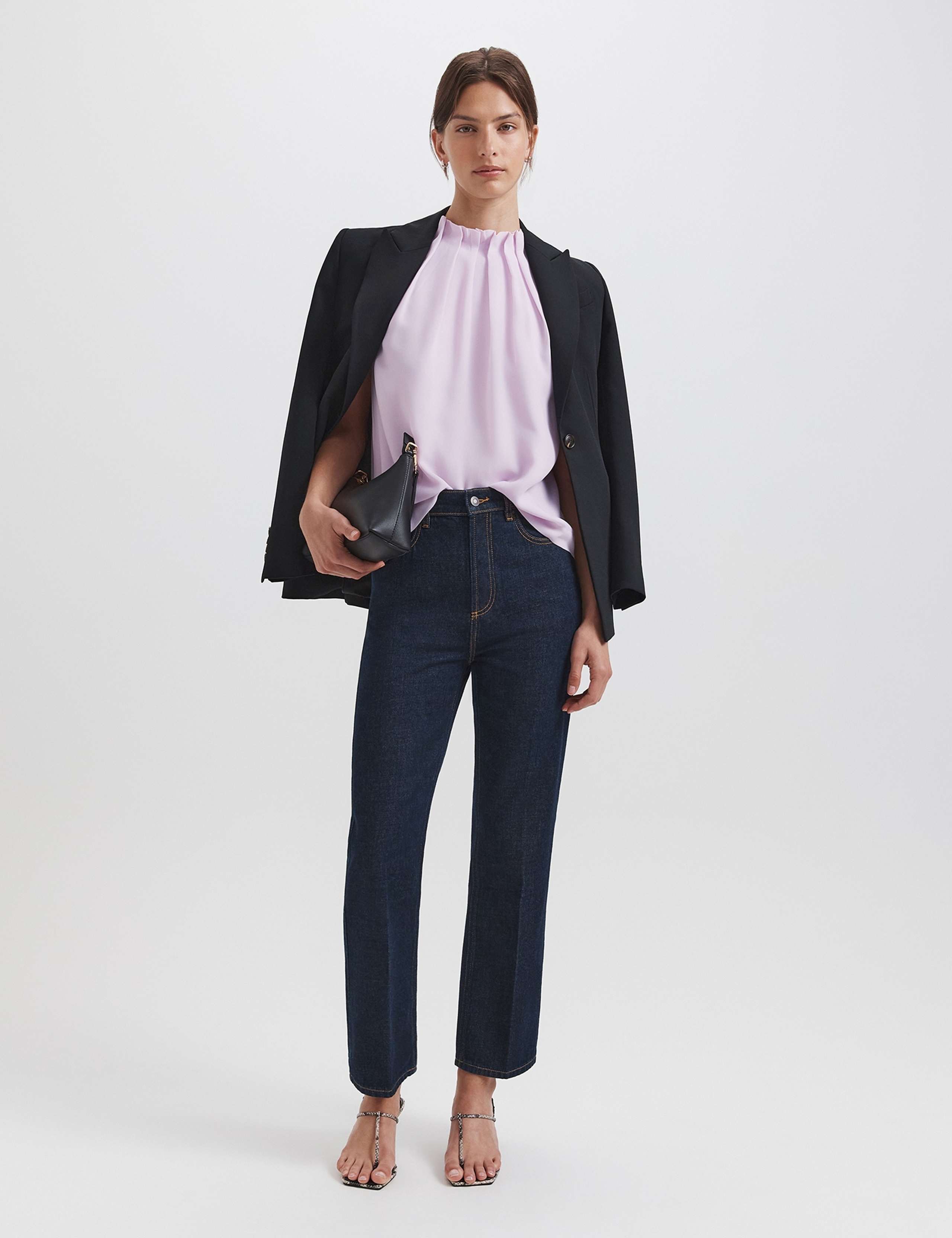 High Waisted Button Front Slim Fit Cropped Jeans 4 of 7