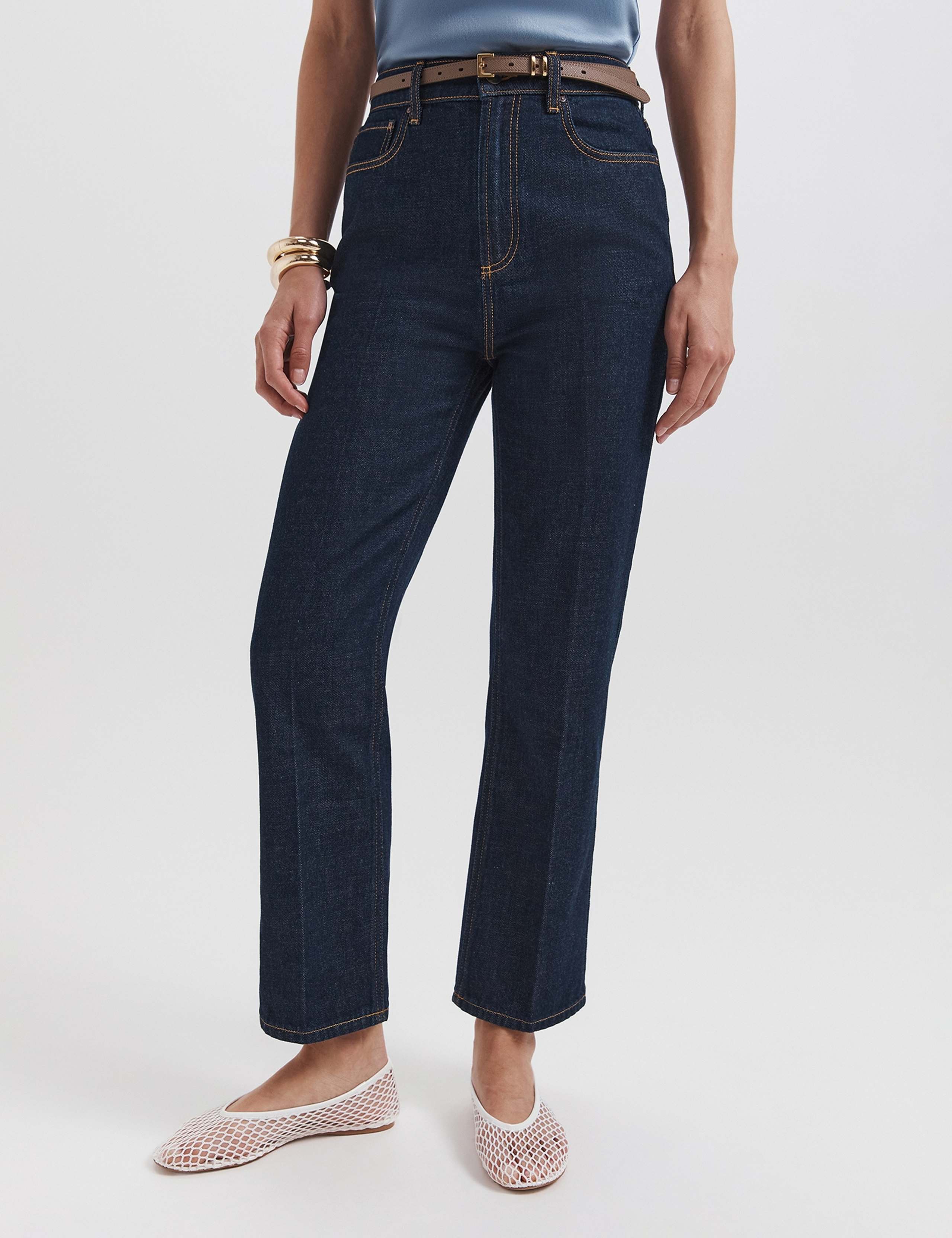 High Waisted Button Front Slim Fit Cropped Jeans 5 of 7