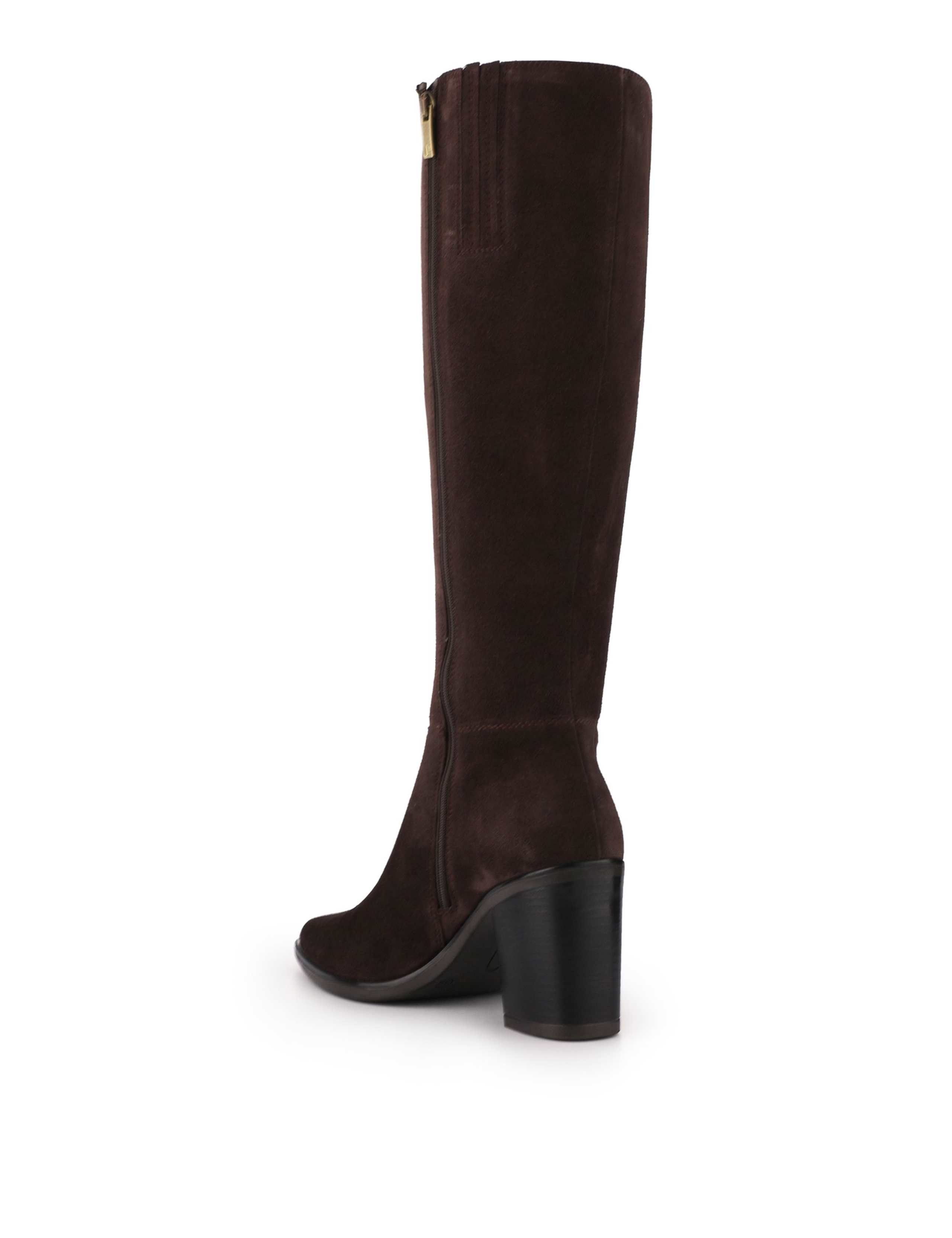 Suede Block Heel Knee High Boots 4 of 6