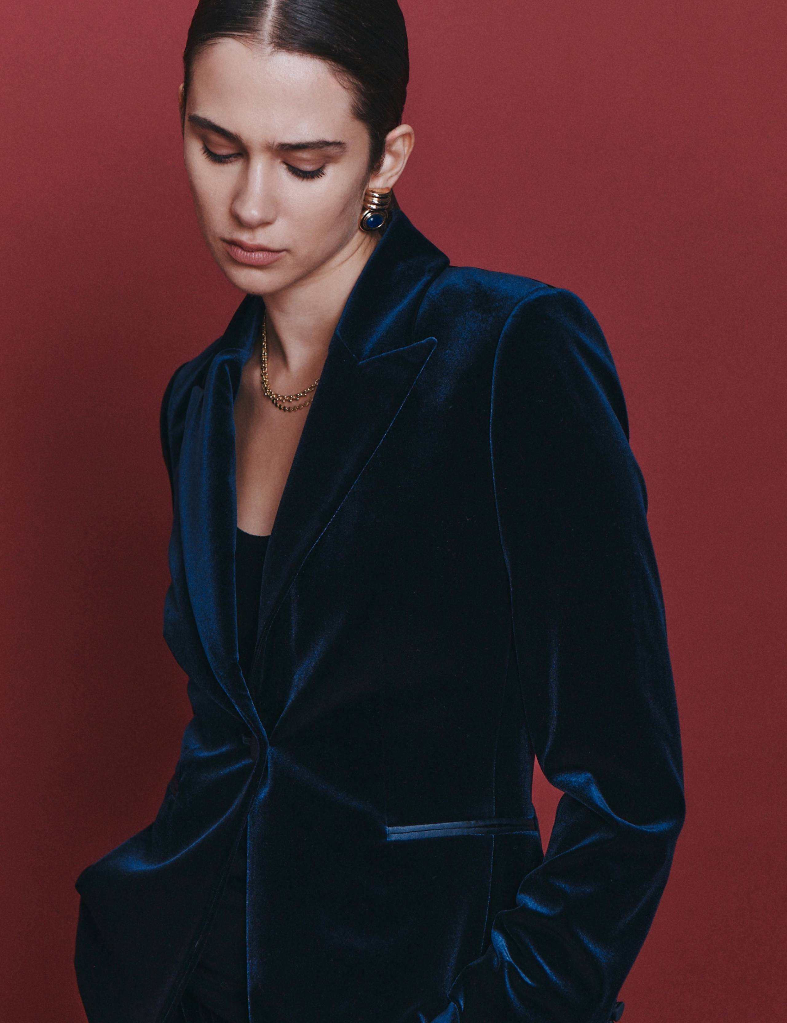 Regular Fit Velvet Blazer 3 of 8