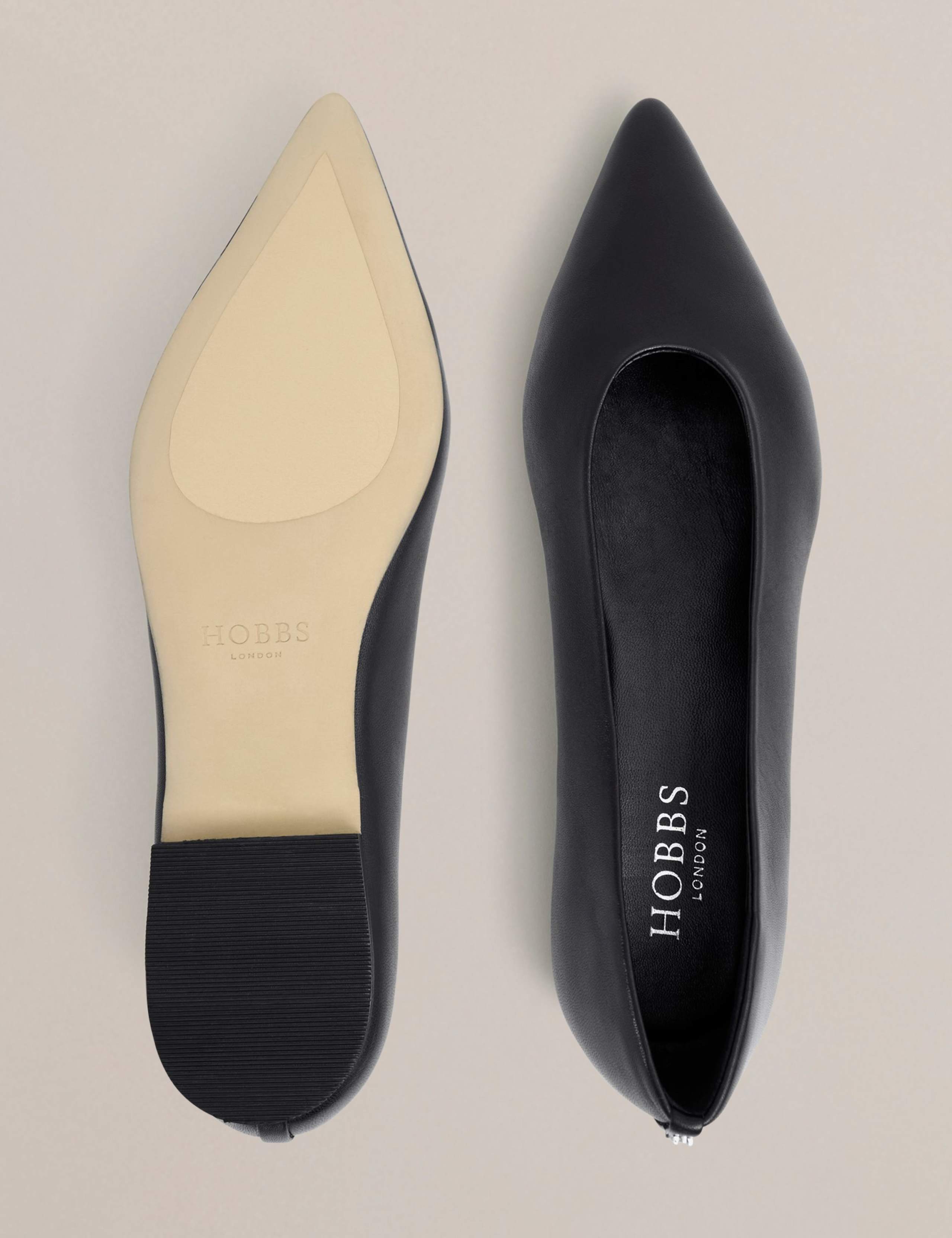Leather Flat Pointed Ballet Pumps 4 of 6