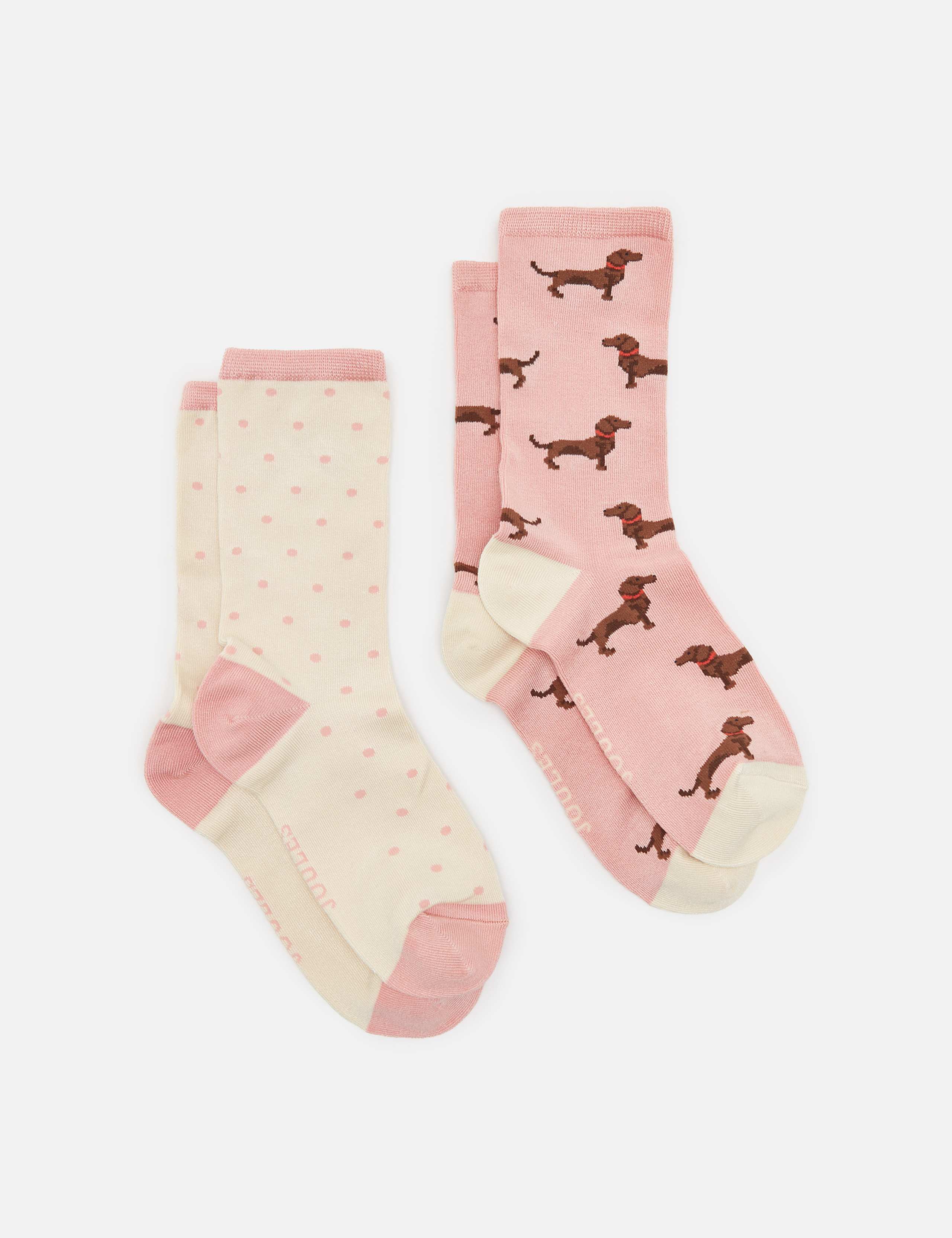 2pk Dog Pattern Ankle High Socks 1 of 3