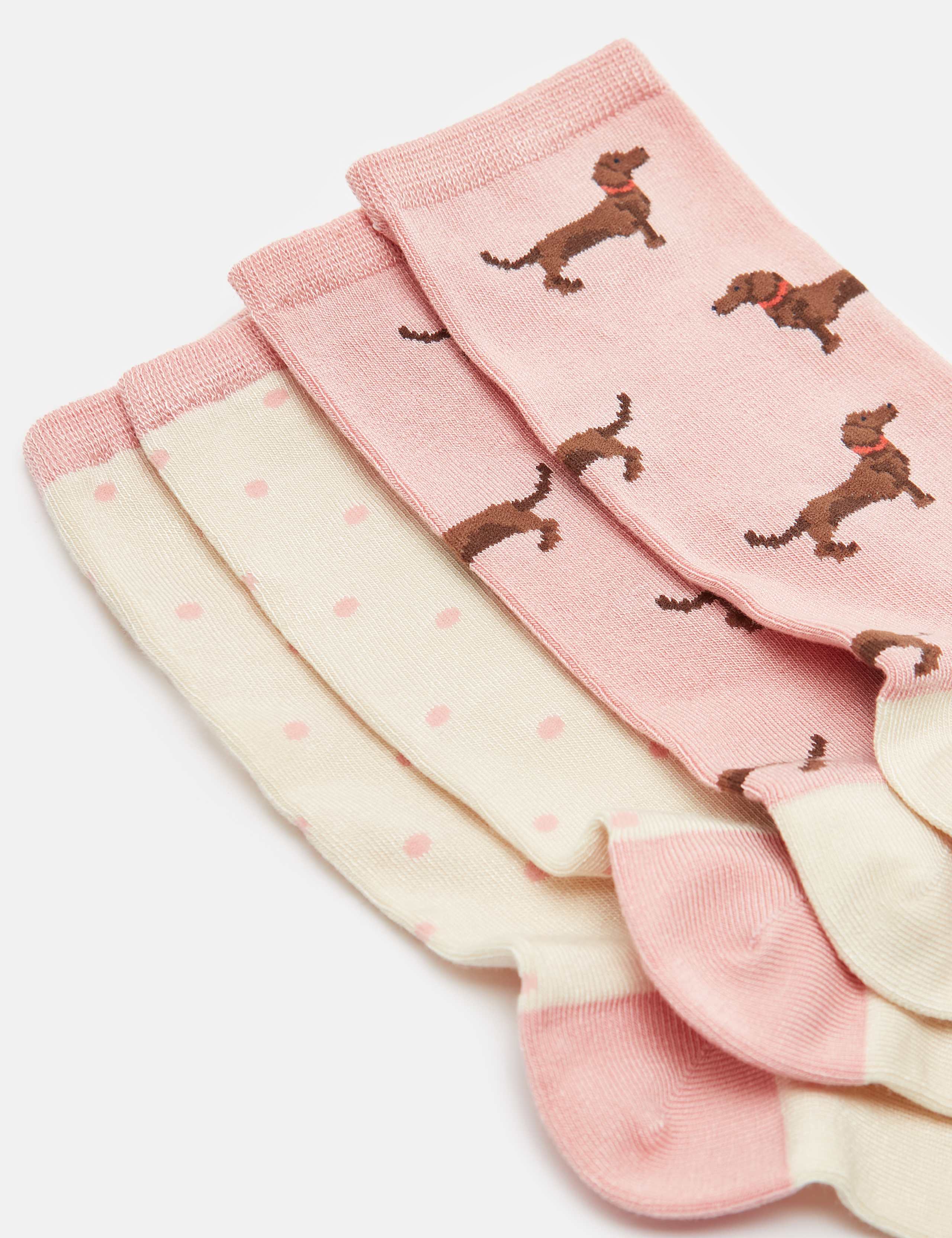 2pk Dog Pattern Ankle High Socks 3 of 3