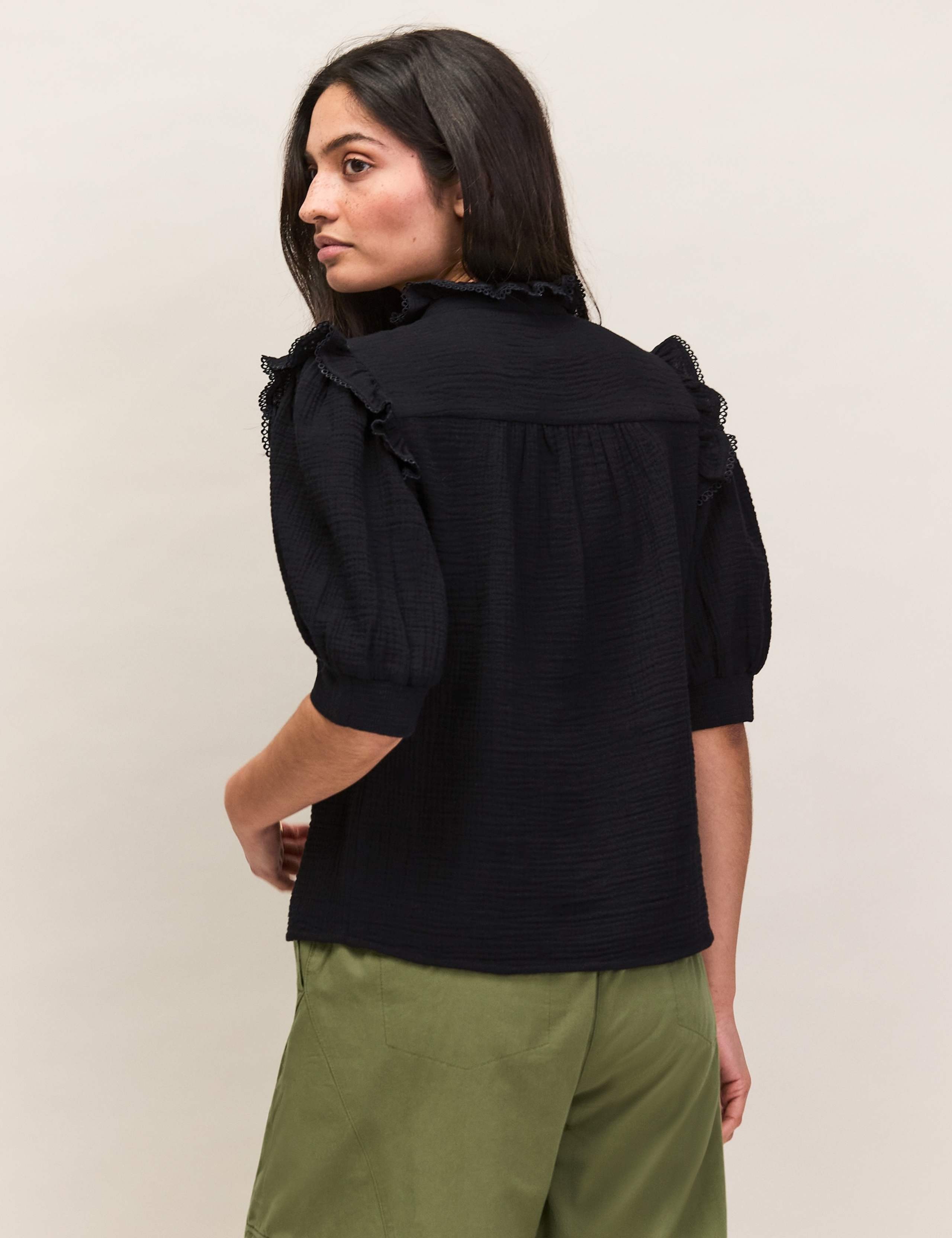 Pure Cotton Cheesecloth Short Sleeve Shirt 4 of 5