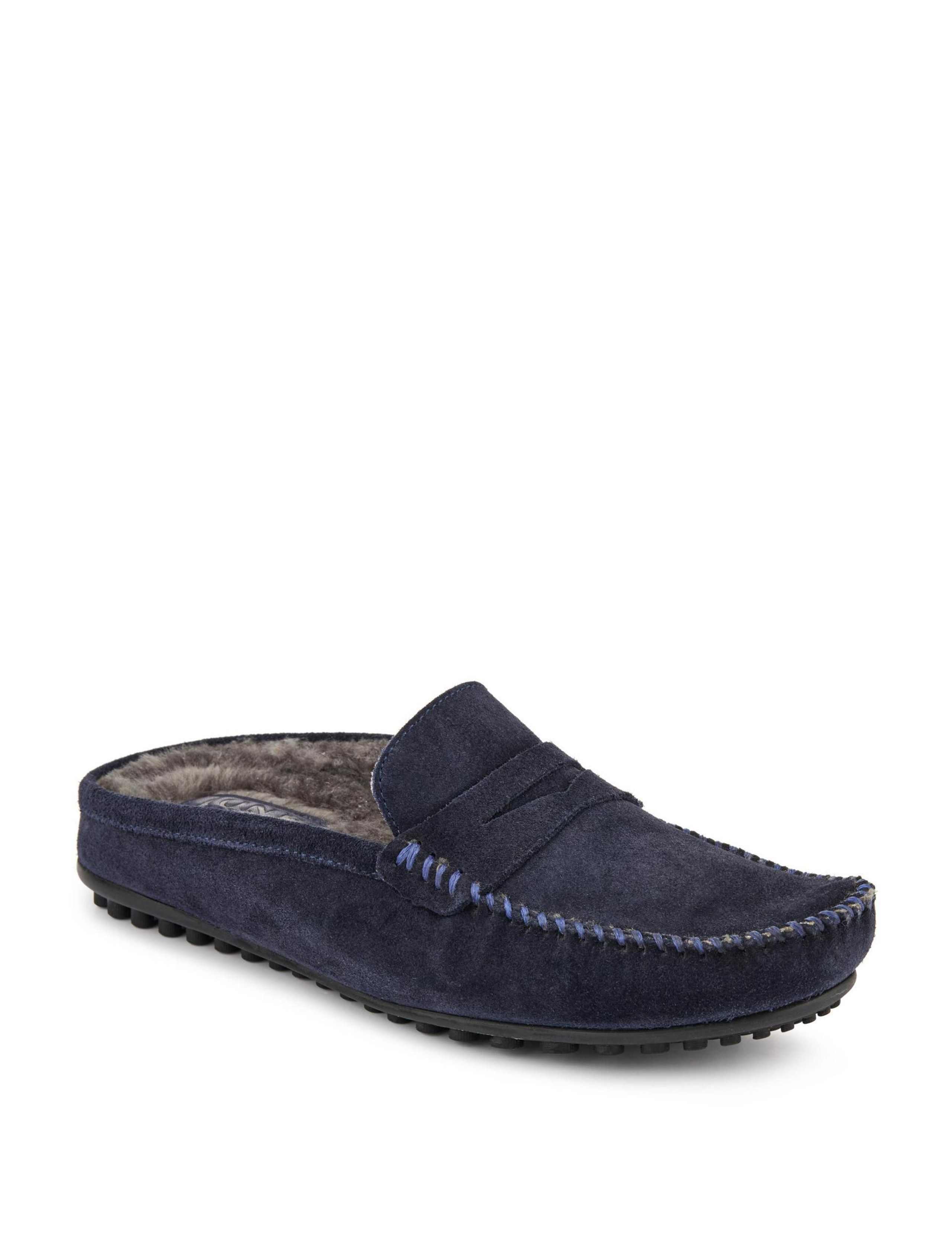 Leather Faux Fur Lined Mule Slippers 4 of 7