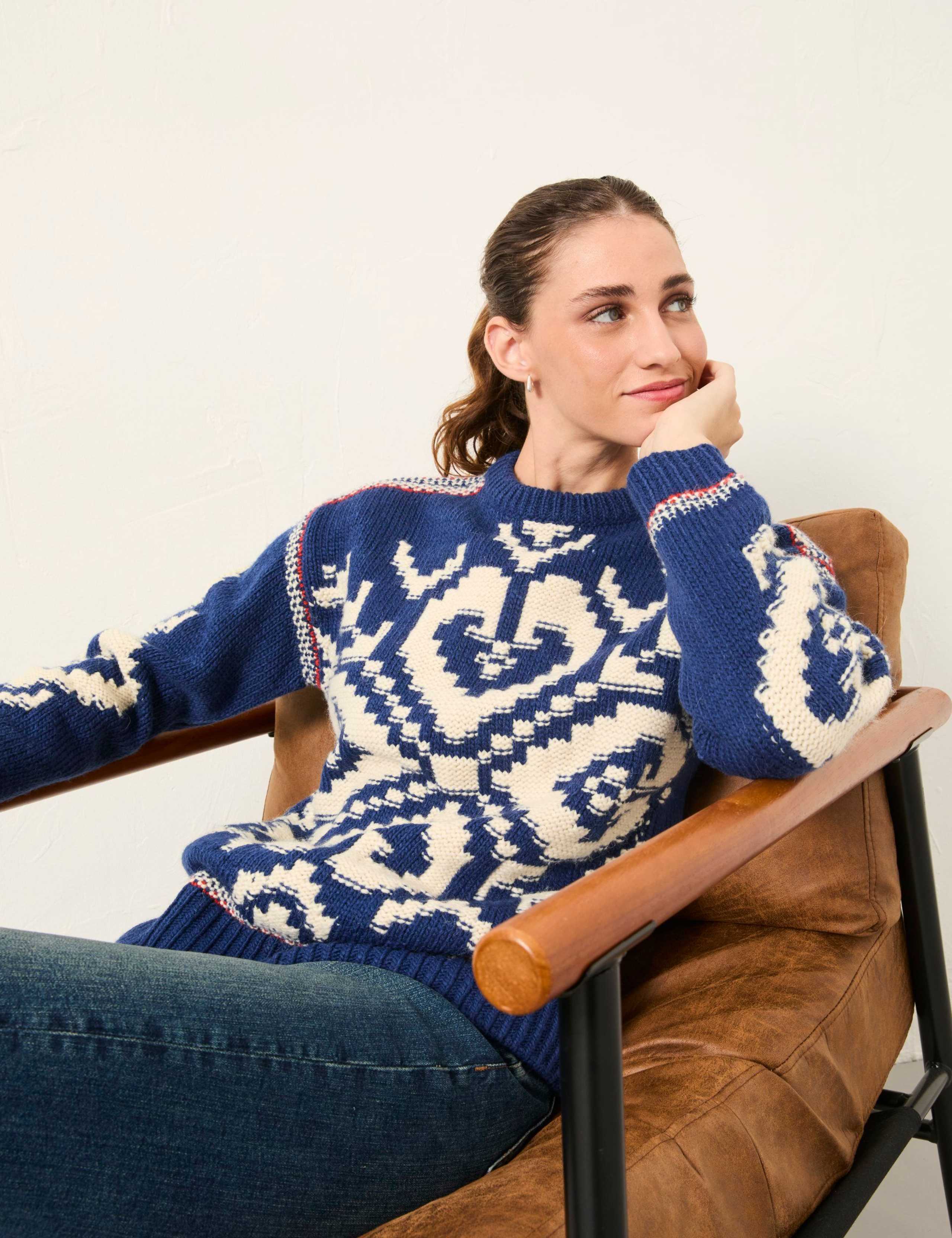 Fair Isle Crew Neck Jumper with Wool 5 of 5