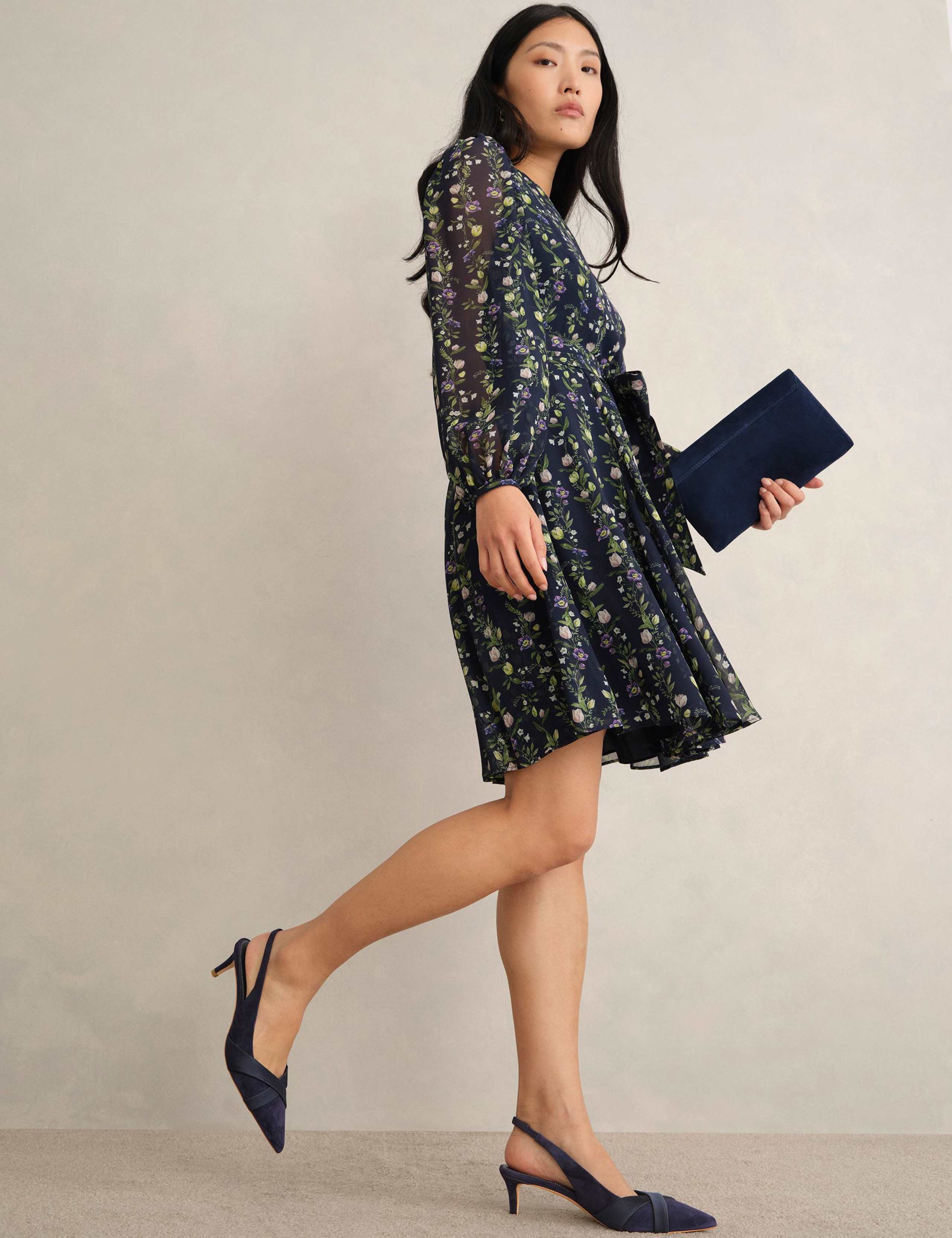 Suede Kitten Heel Slingback Shoes 4 of 6