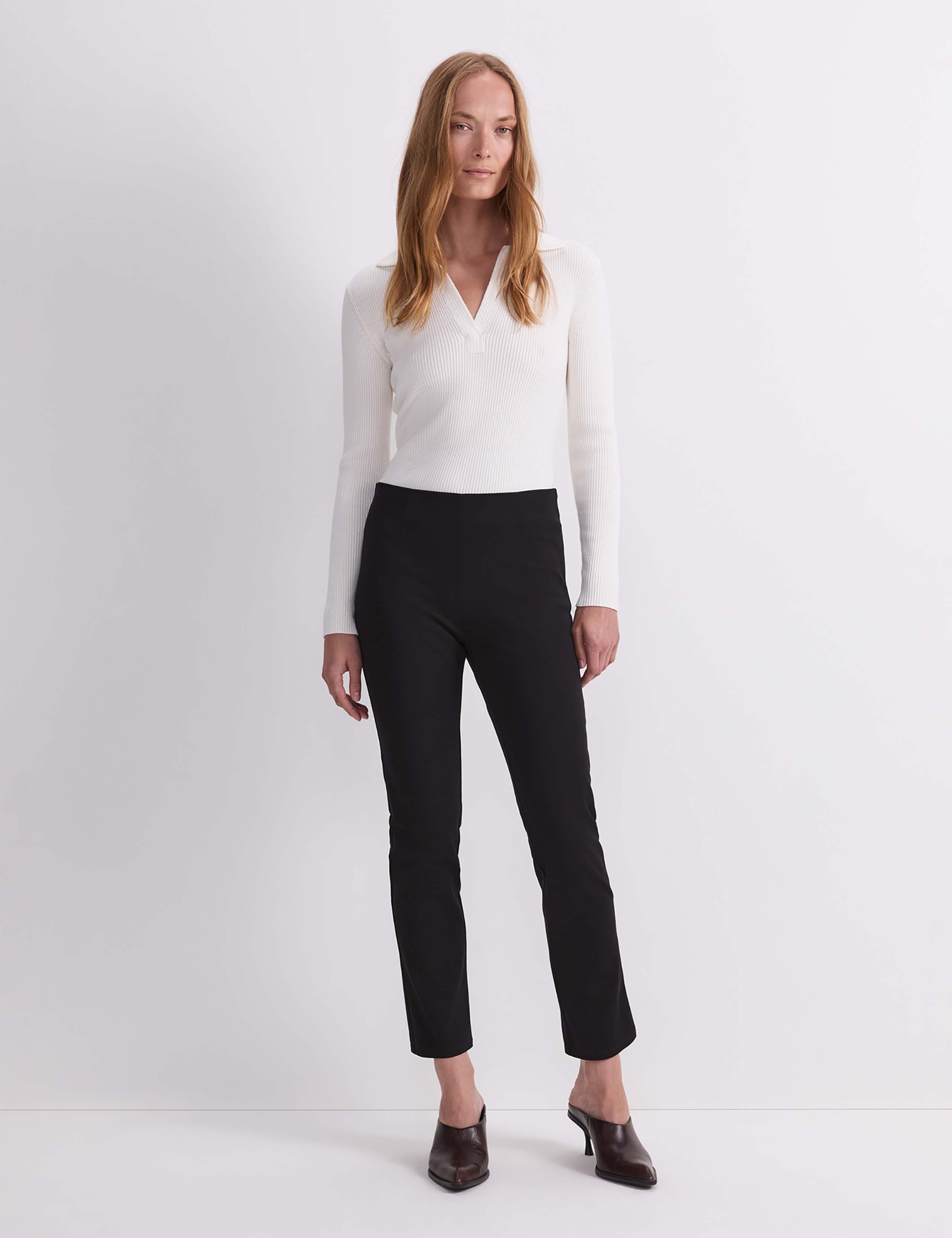 Cotton Rich Slim Fit Ankle Grazer Trousers 2 of 7
