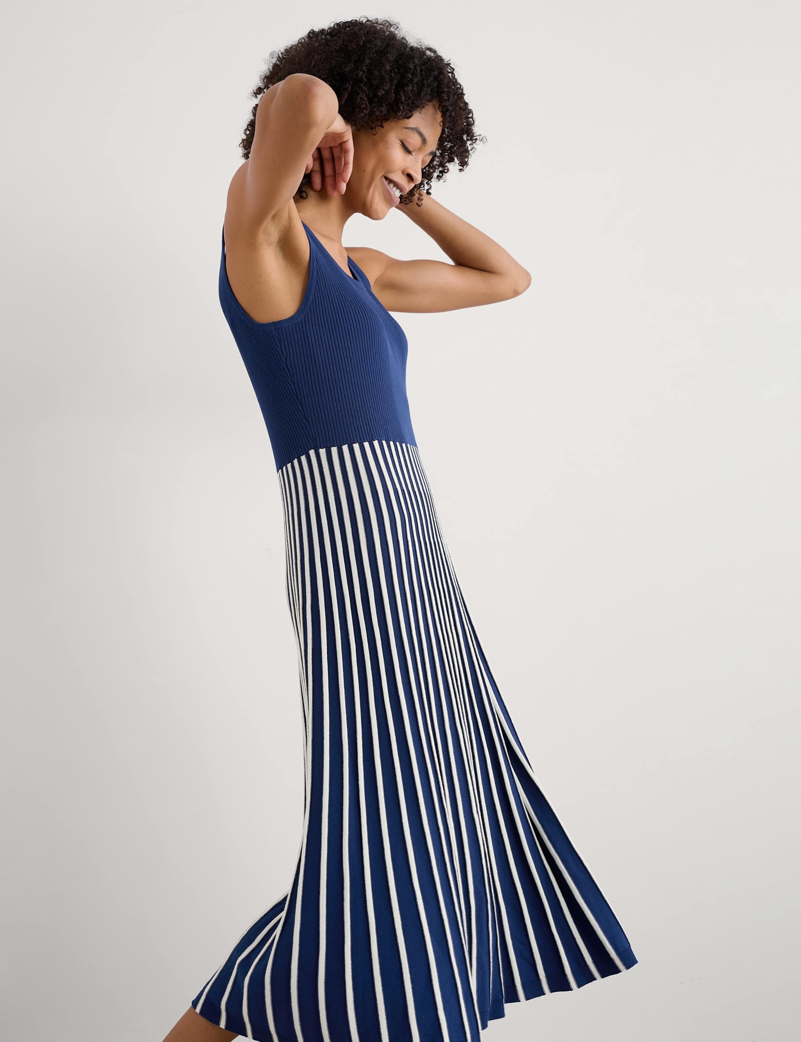 Sunrise Striped Strappy Midi Skater Dress 5 of 5