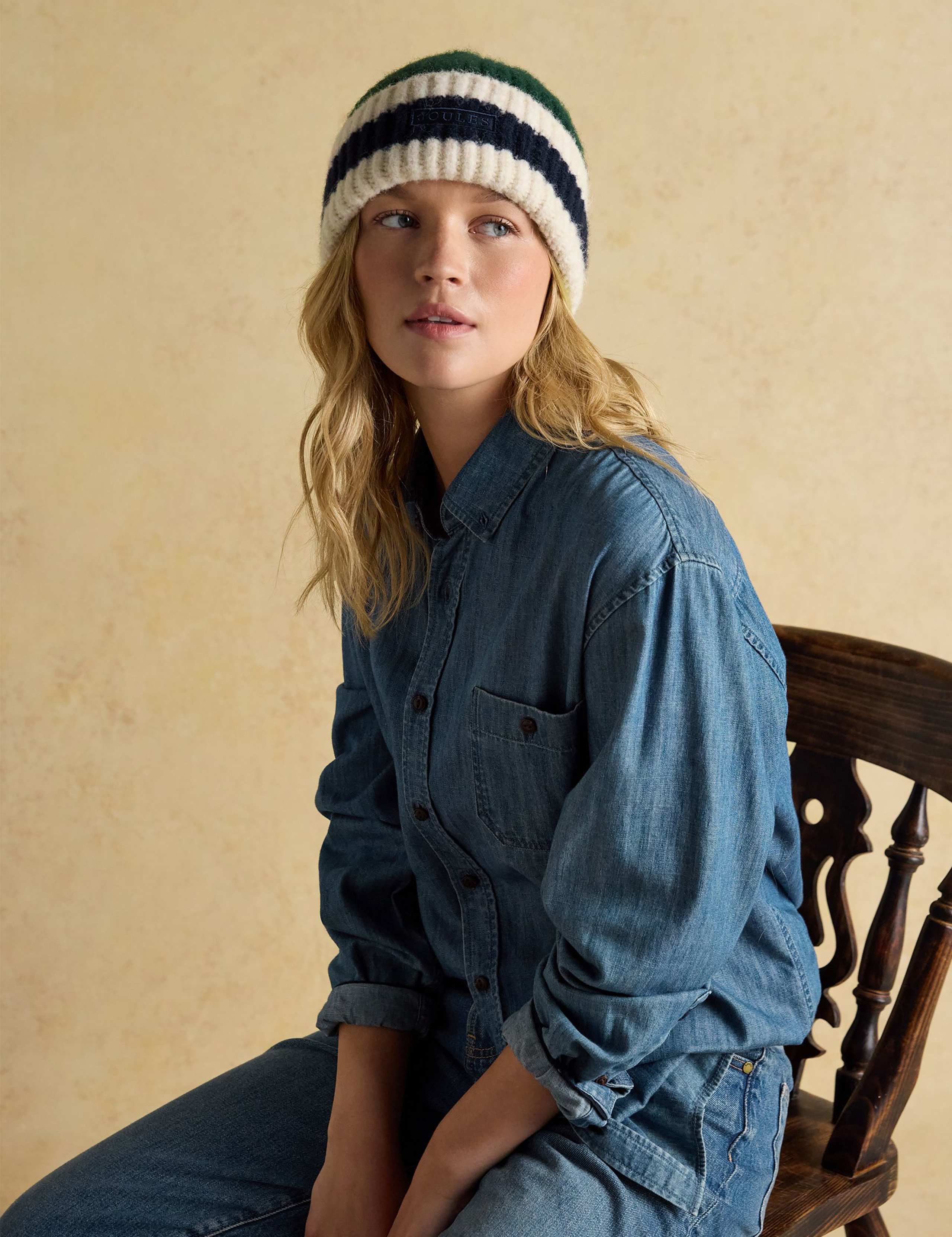 Striped Rib Beanie Hat 5 of 7